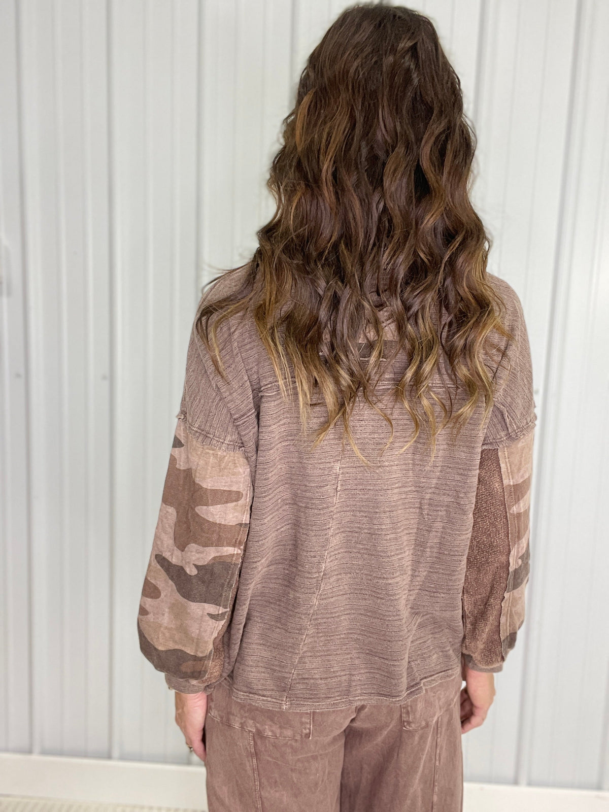 Camo Cocoa Long Sleeve Top In 3 Colors
