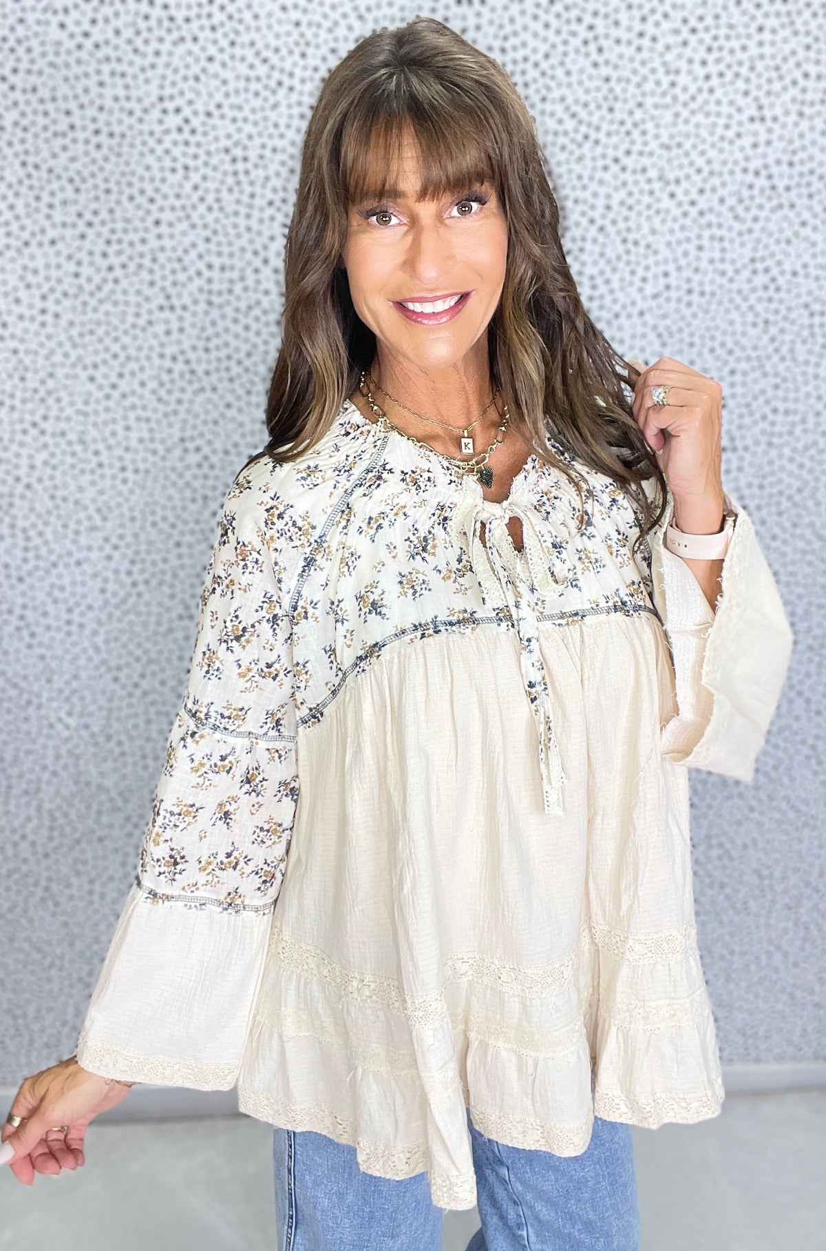 POL Blossom Trail Peasant Top In 2 Colors *Final Sale*