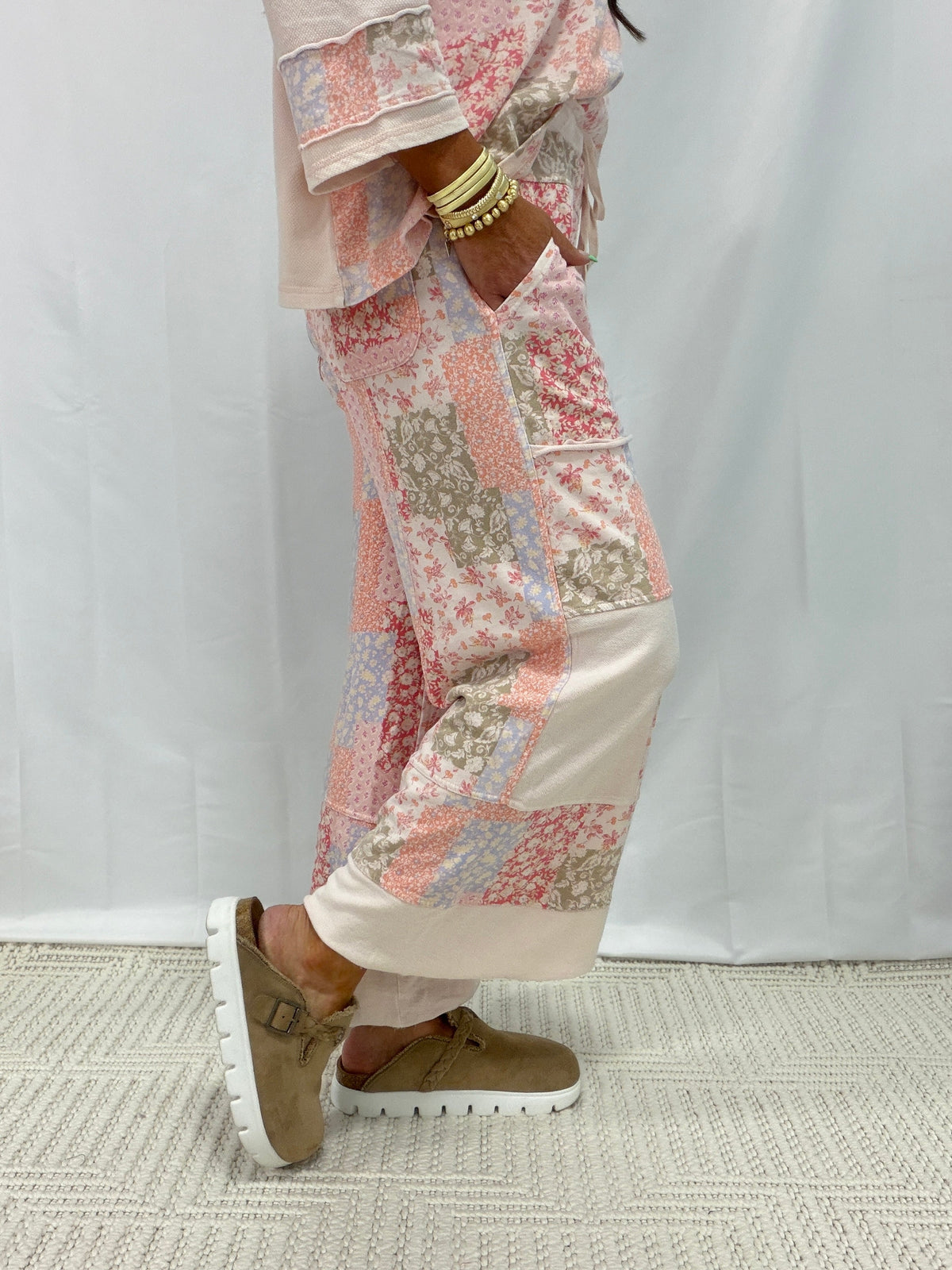 Wildflower Wander Patchwork Mineral Washed Pants In 2 Colors