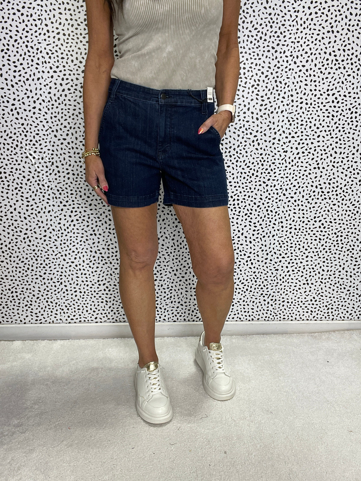 Judy Blue Emmy High Waist Denim Trouser Shorts 290 In Dark *Final Sale*