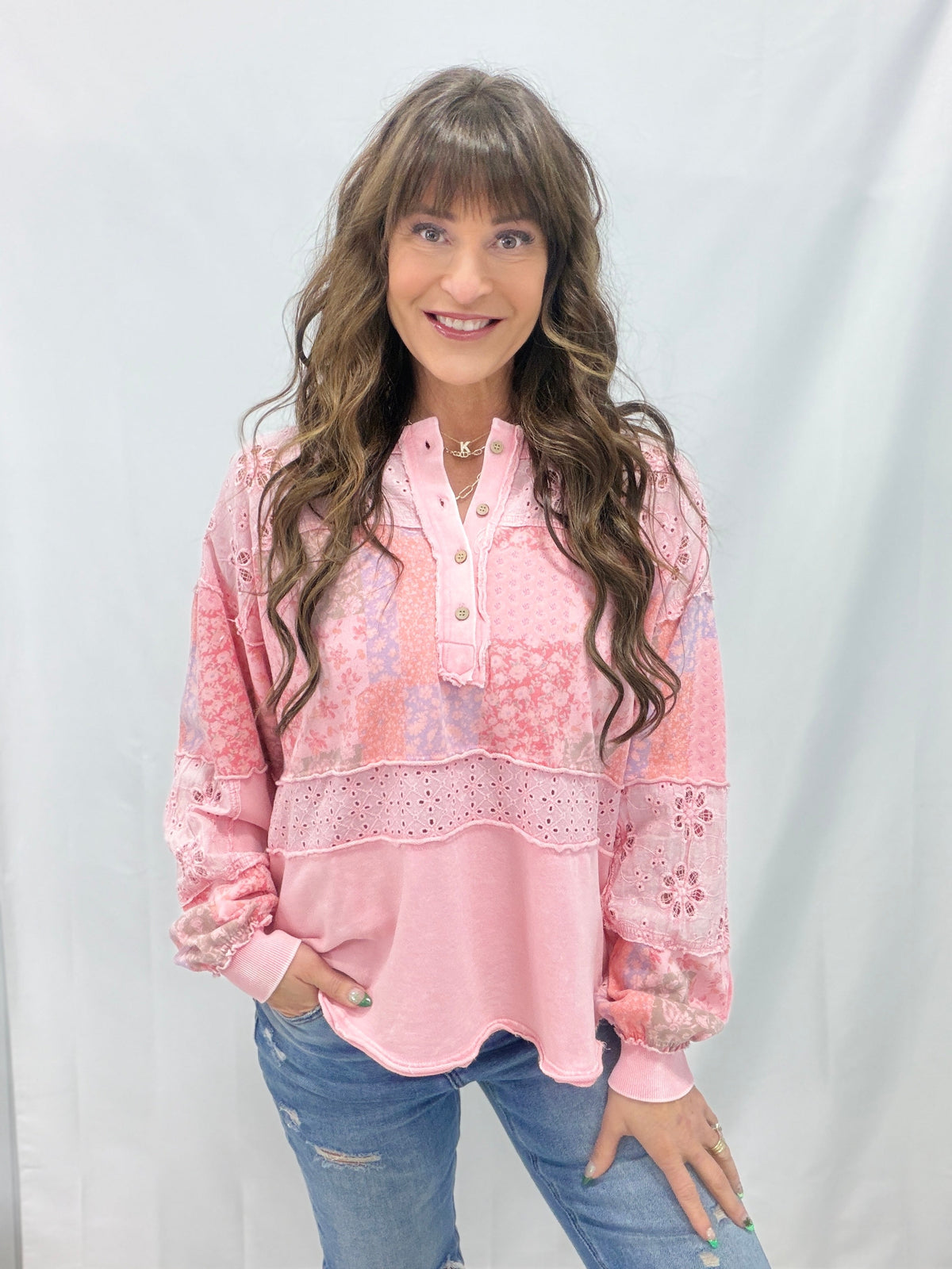 Wildflower Whisper Patch Top In 4 Colors