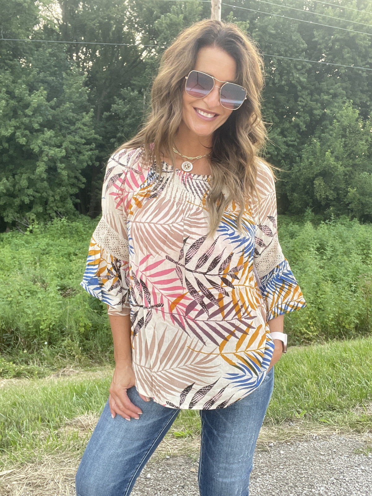 Autumn Palm Top *Final Sale*