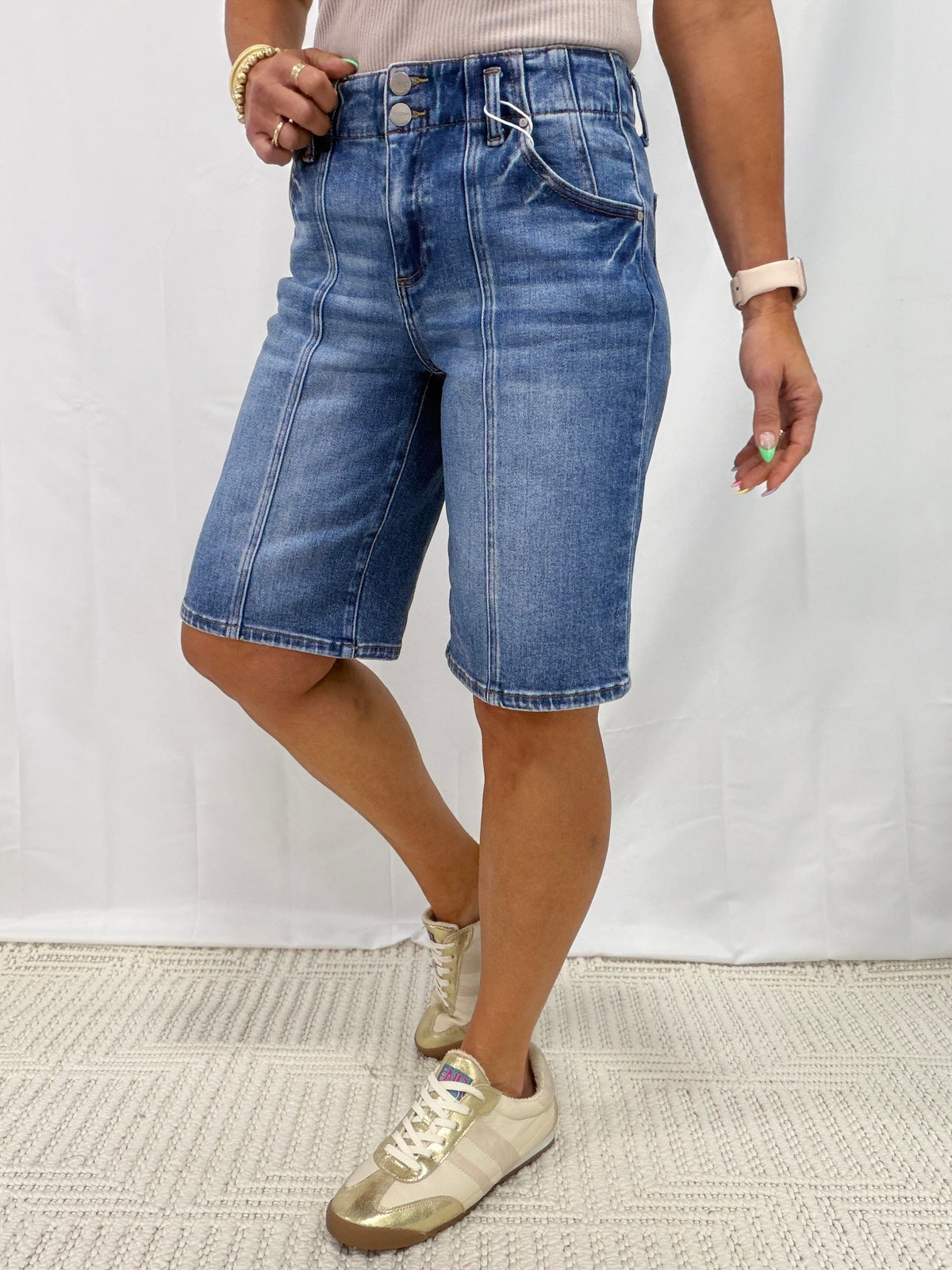 Long Story Short Slouchy Bermuda Shorts In Medium