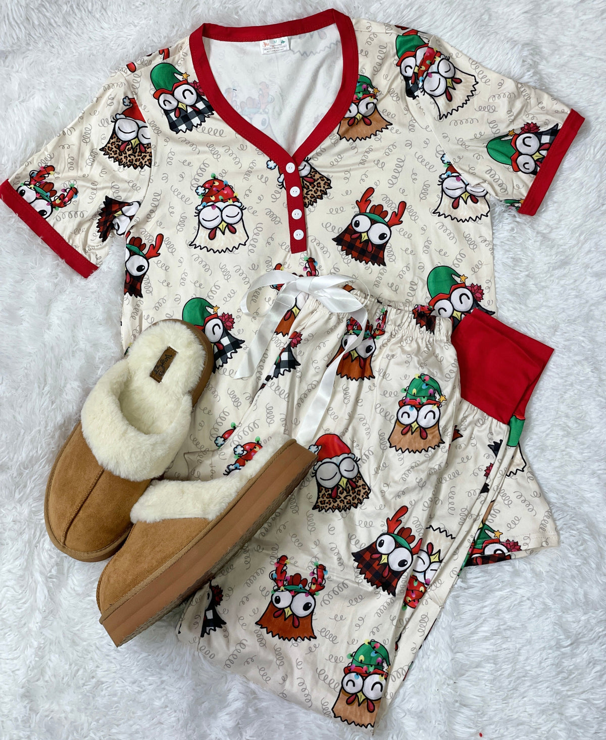 Holiday Shirely & Stone Jogger Pants and Short Sleeve Pajama Set *Final Sale*