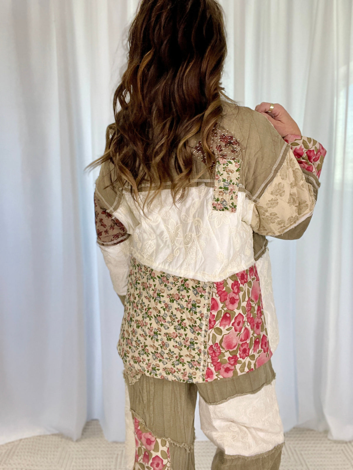 POL Field Of Dreams Kimono Jacket In Herb *Final Sale*