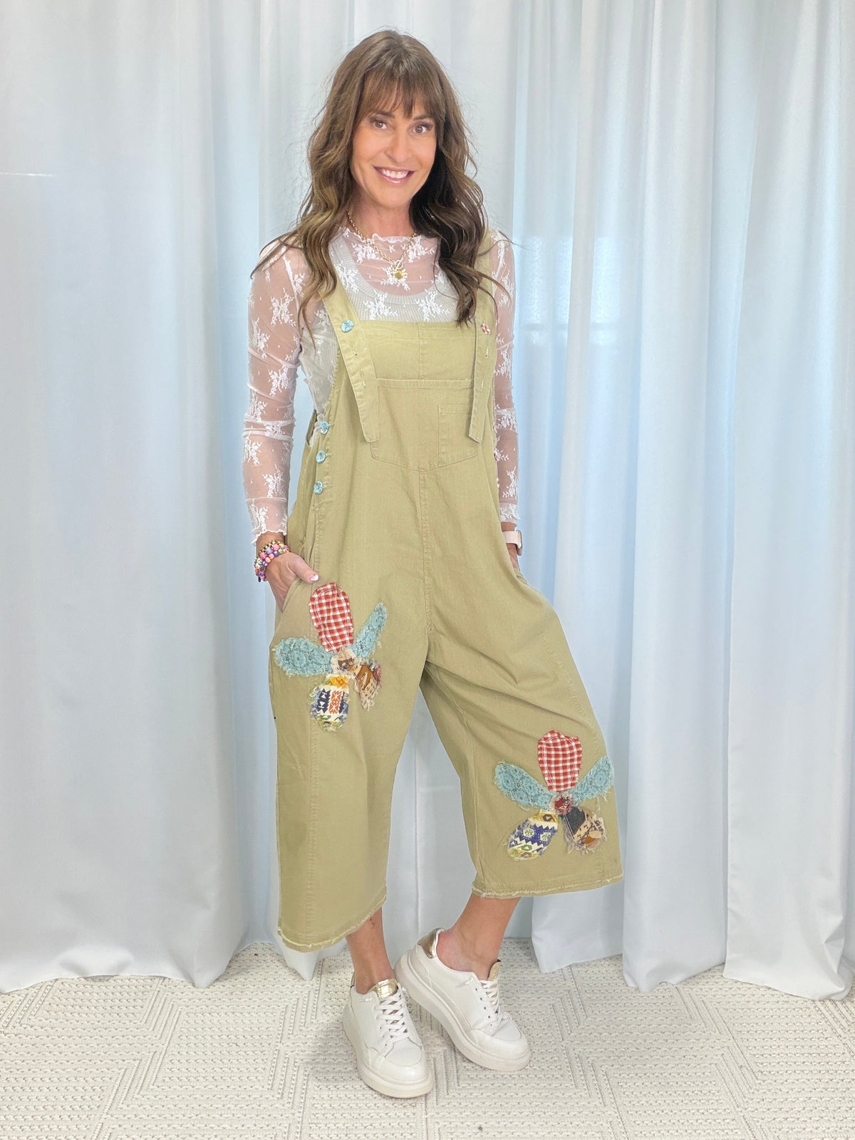 Bloomfield Patchwork Denim Overalls In 2 Colors