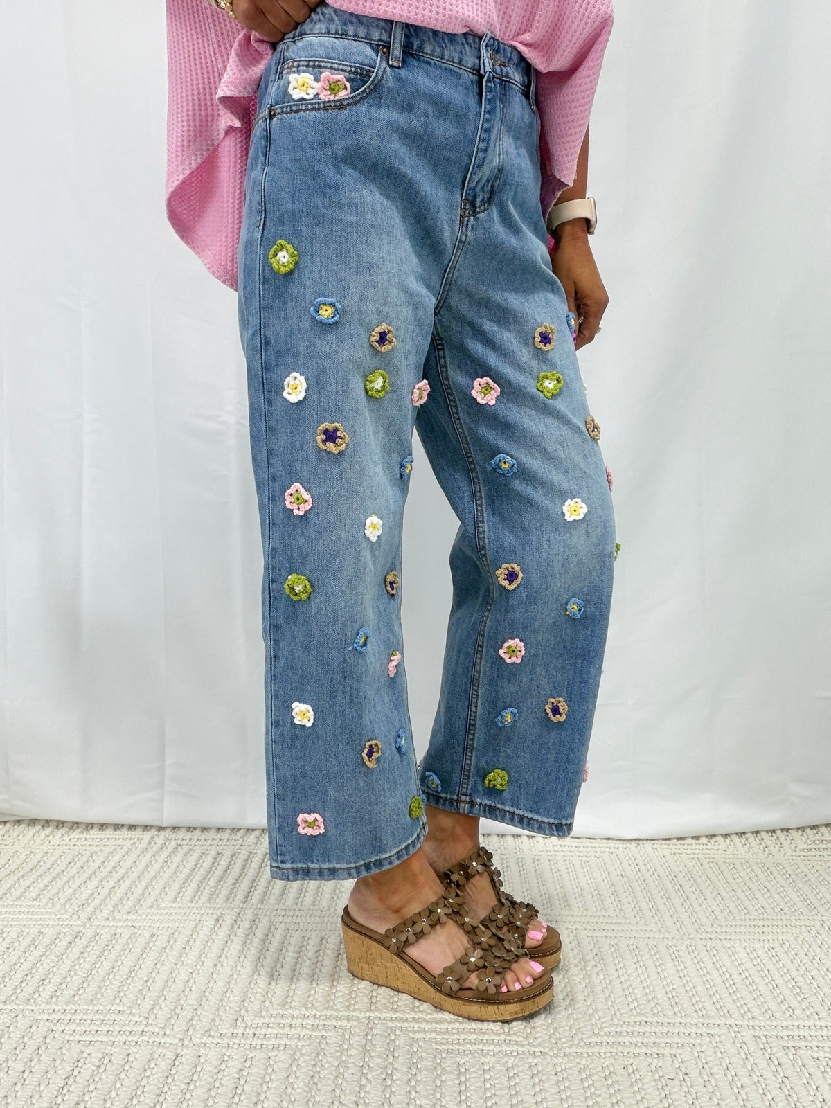 Bloom Stitch Denim Pants