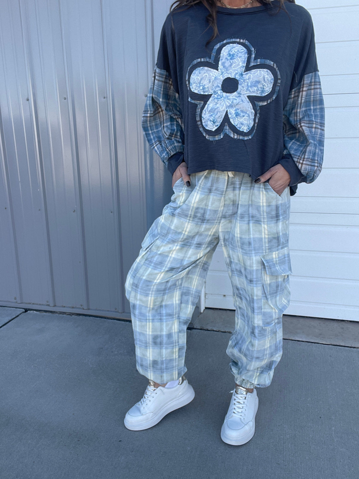 POL Stay True Plaid Print Cotton Jogger Pants In 2 Colors