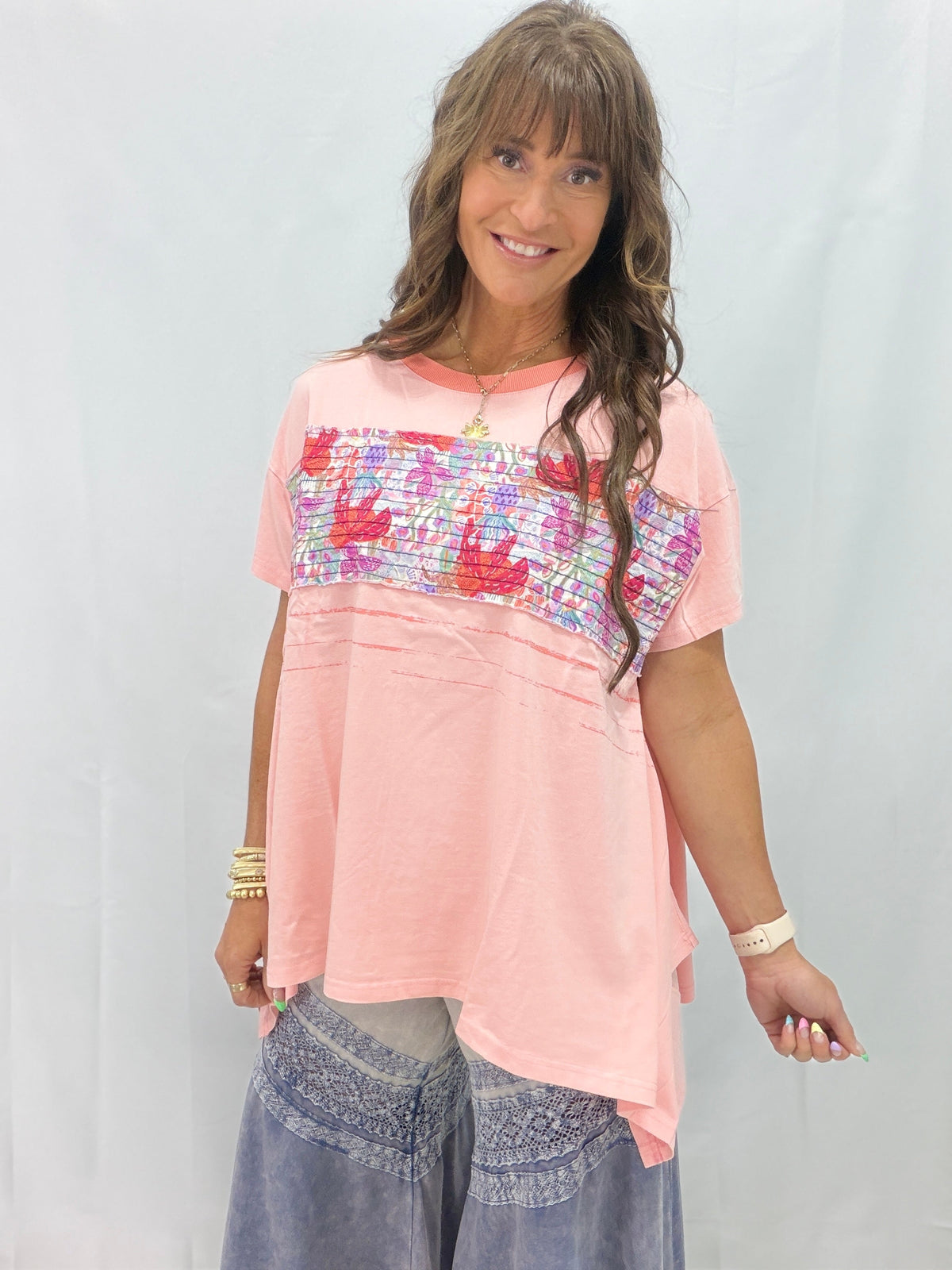 Touch Of The Tropics Sharkbite Hem Top In 2 Colors