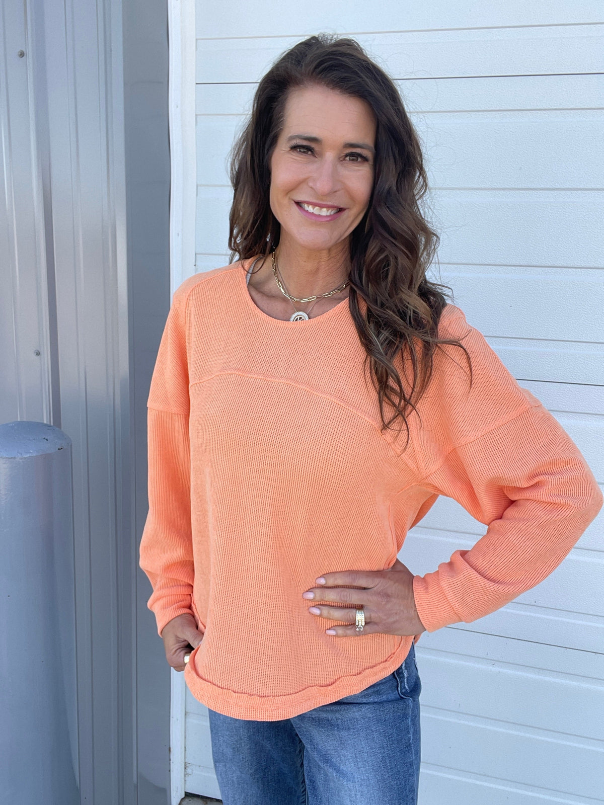 Stick Season Long Sleeve Soft Knit Top In 2 Colors