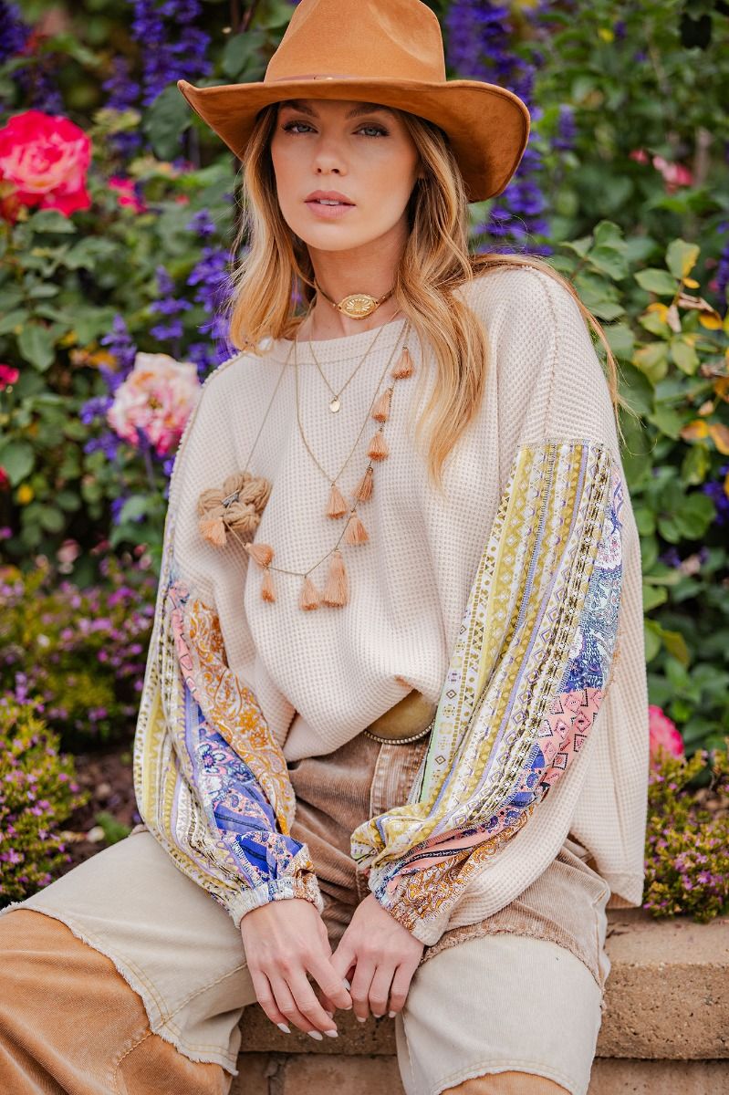 A Lil Bit Boho Top In Ivory