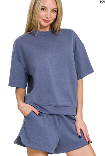 Still Falling For You Scuba Top And Dolphin Shorts Set In 5 Colors *Final Sale*