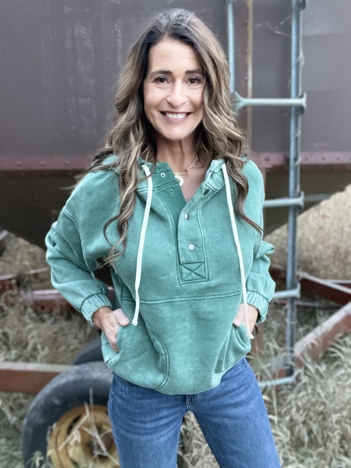 So Much Fun Hooded Drawstring Ice Wash Pullover In 5 Colors *Final Sale*