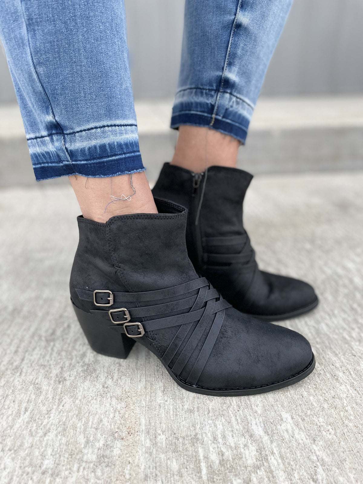 Black Crossing The Lines Booties *Final Sale*