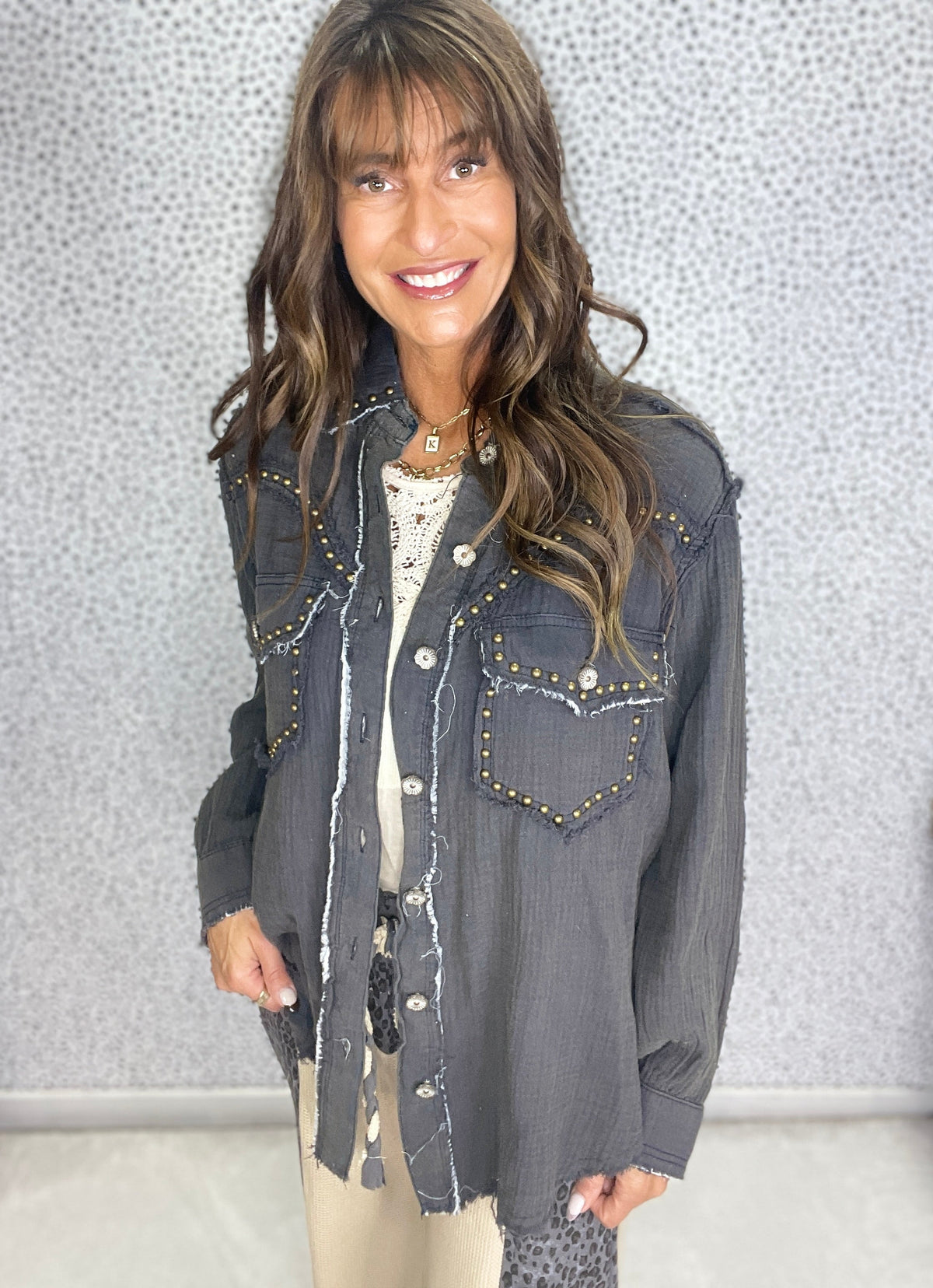 Pol Sierra Stud Shirt Jacket *Final Sale*