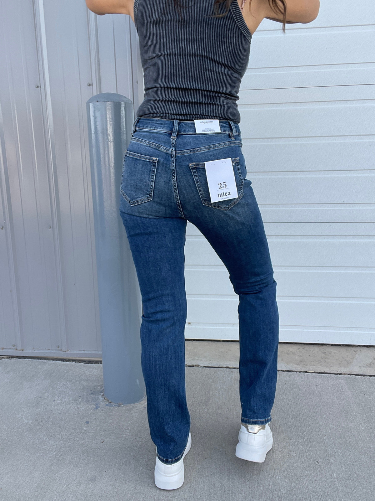 Mica Farrah High Rise Straight Leg Jeans 50M In Blue