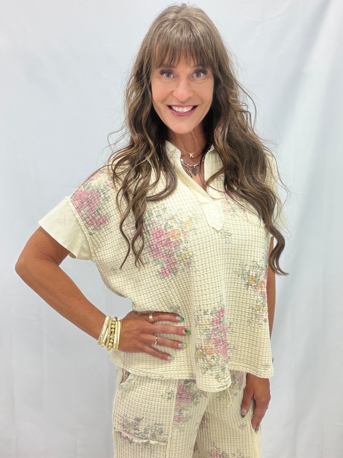 Soft Bloom Waffle Knit Top in 2 Colors