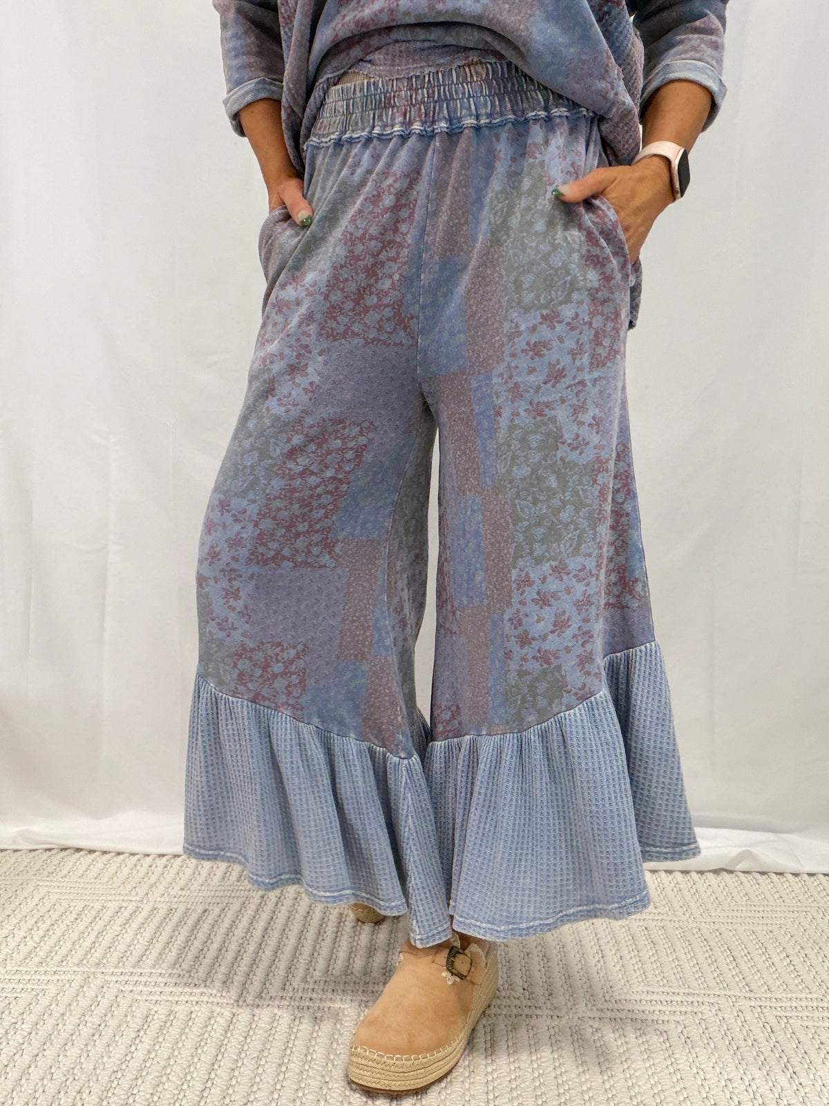 I Run Away Patchwork Print Pants In 3 Colors