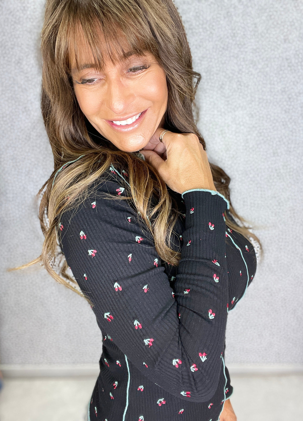 Cherry Blossom Stitch Top in 4 Colors