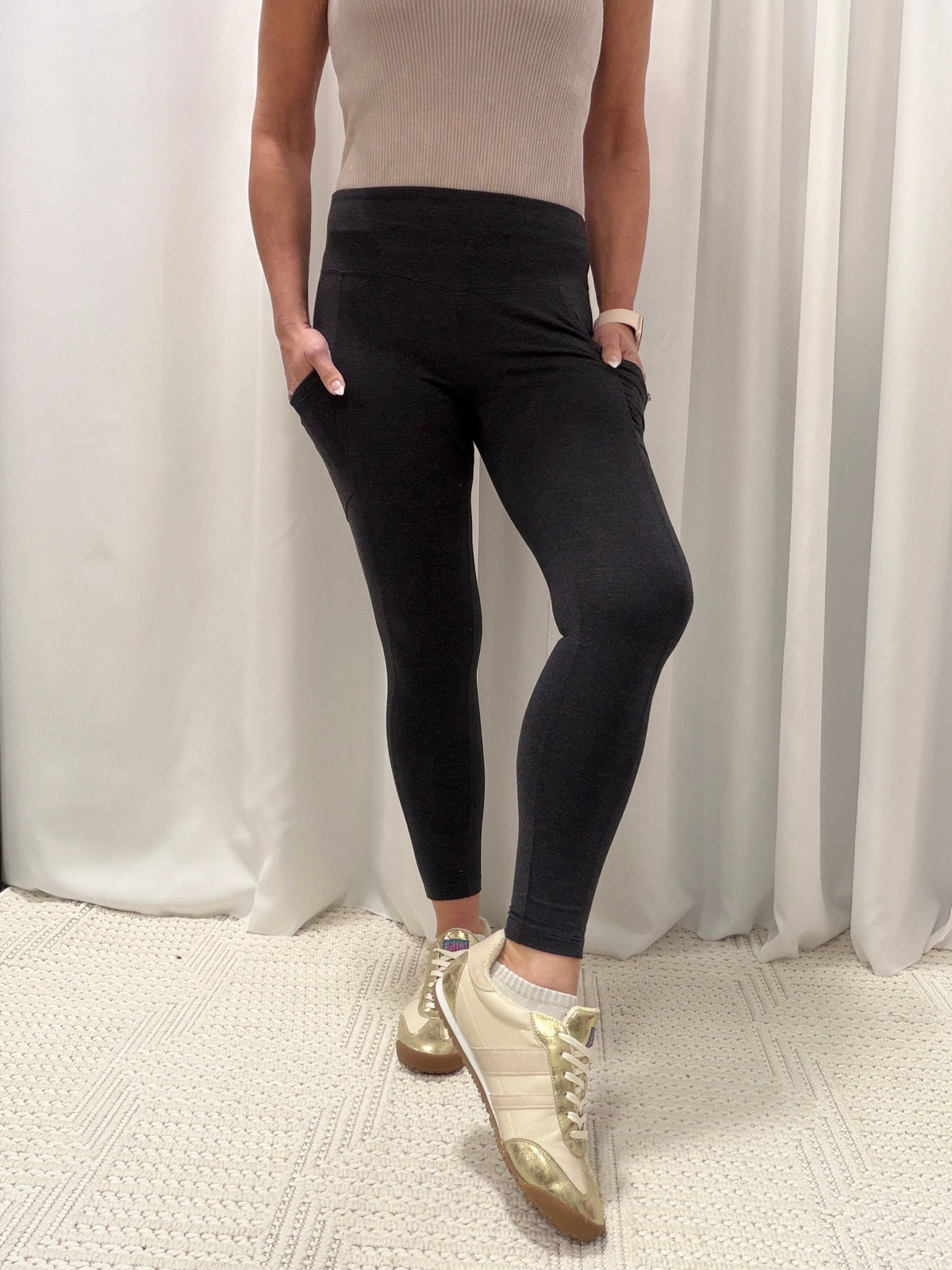 Love Of My Life Side Pocket Leggings in Charcoal *Final Sale*