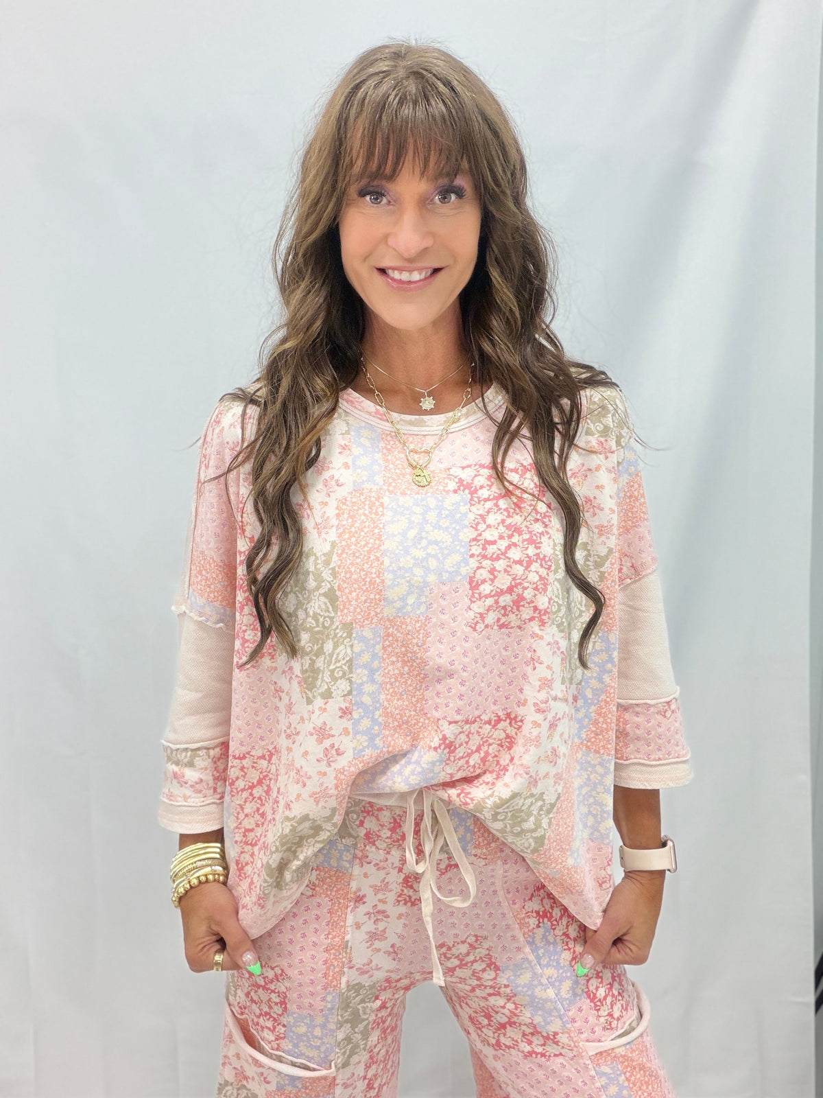 Wildflower Wander Patchwork Mineral Washed Top In 2 Colors