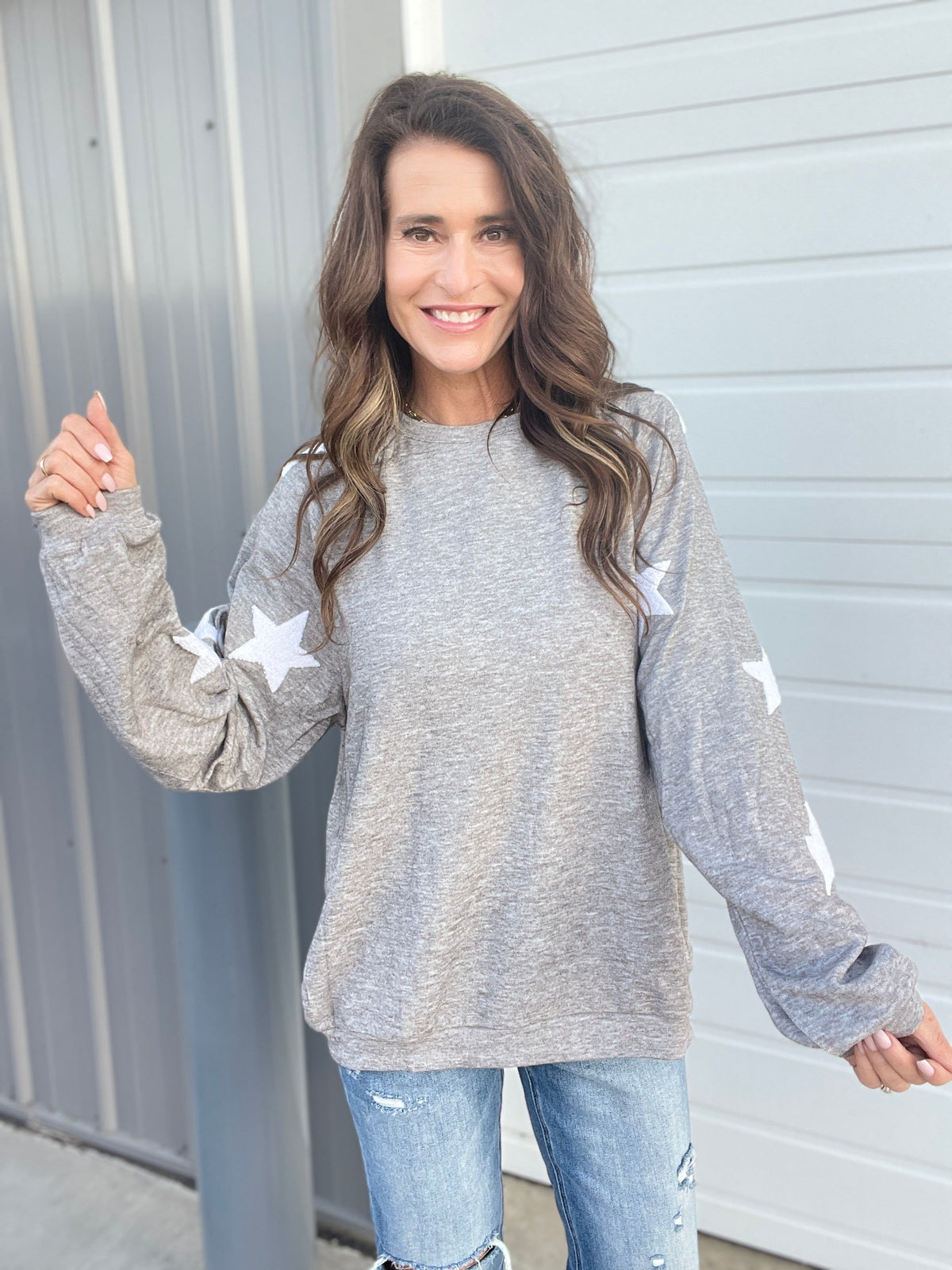 Shooting Star Knit Sweater In 3 Colors: Grey, Rose, Charcoal *Final Sale*