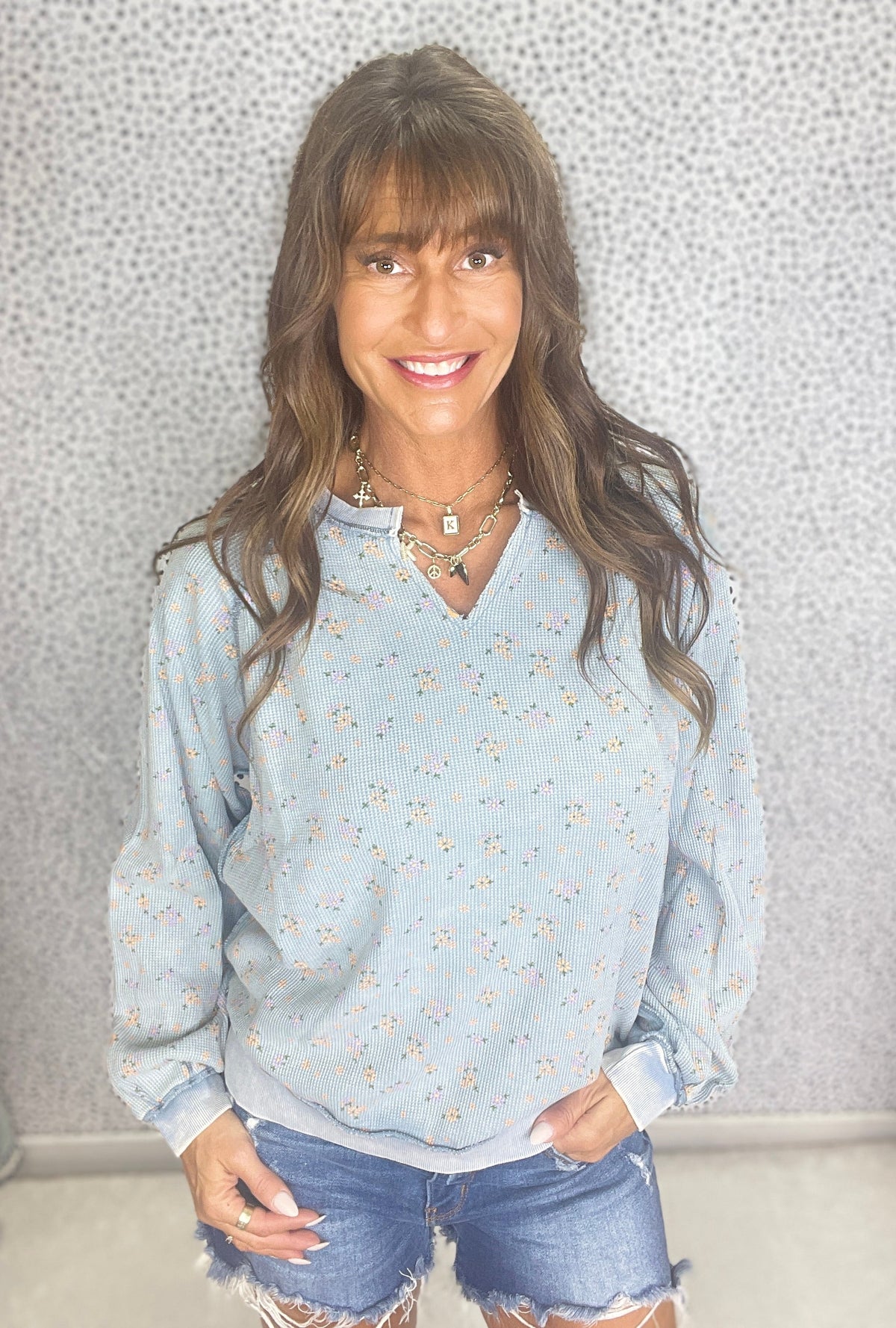 Days Are Getting Long Printed Thermal Long Sleeve Top In 3 Colors