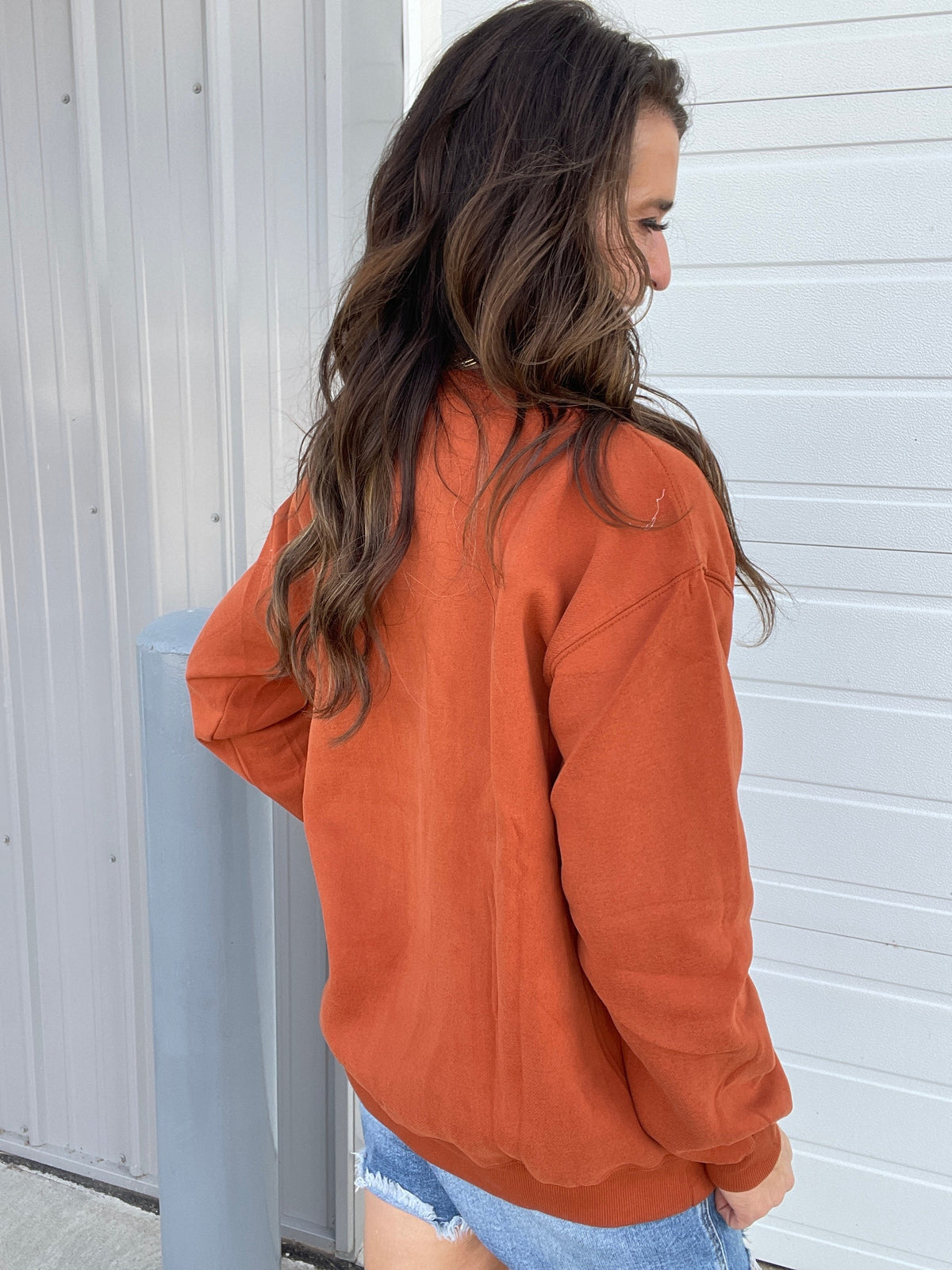 Corn Maze Pumpkin Spice Latte Embossed Crewneck Sweatshirt *Final Sale*