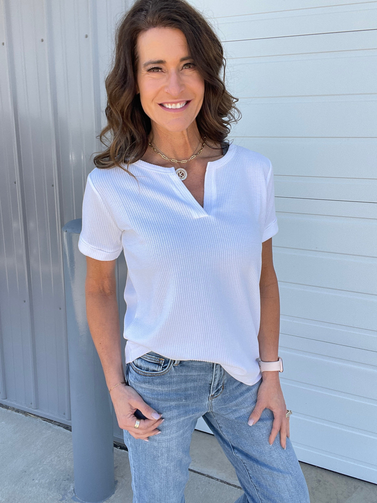 Feel Your Best Waffle Knit Top In Blue, Ivory, Black *Final Sale*