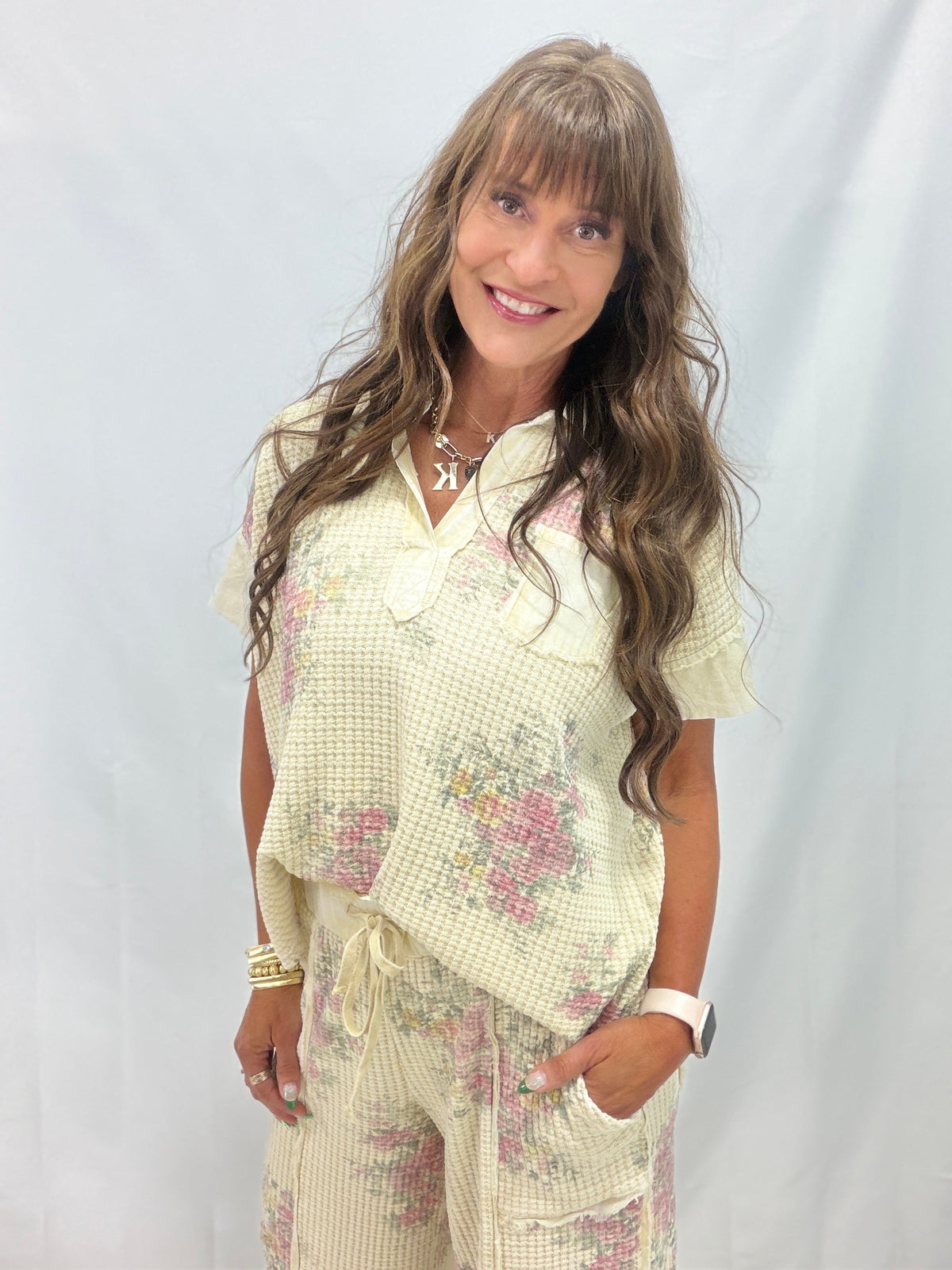 Soft Bloom Waffle Knit Top in 2 Colors