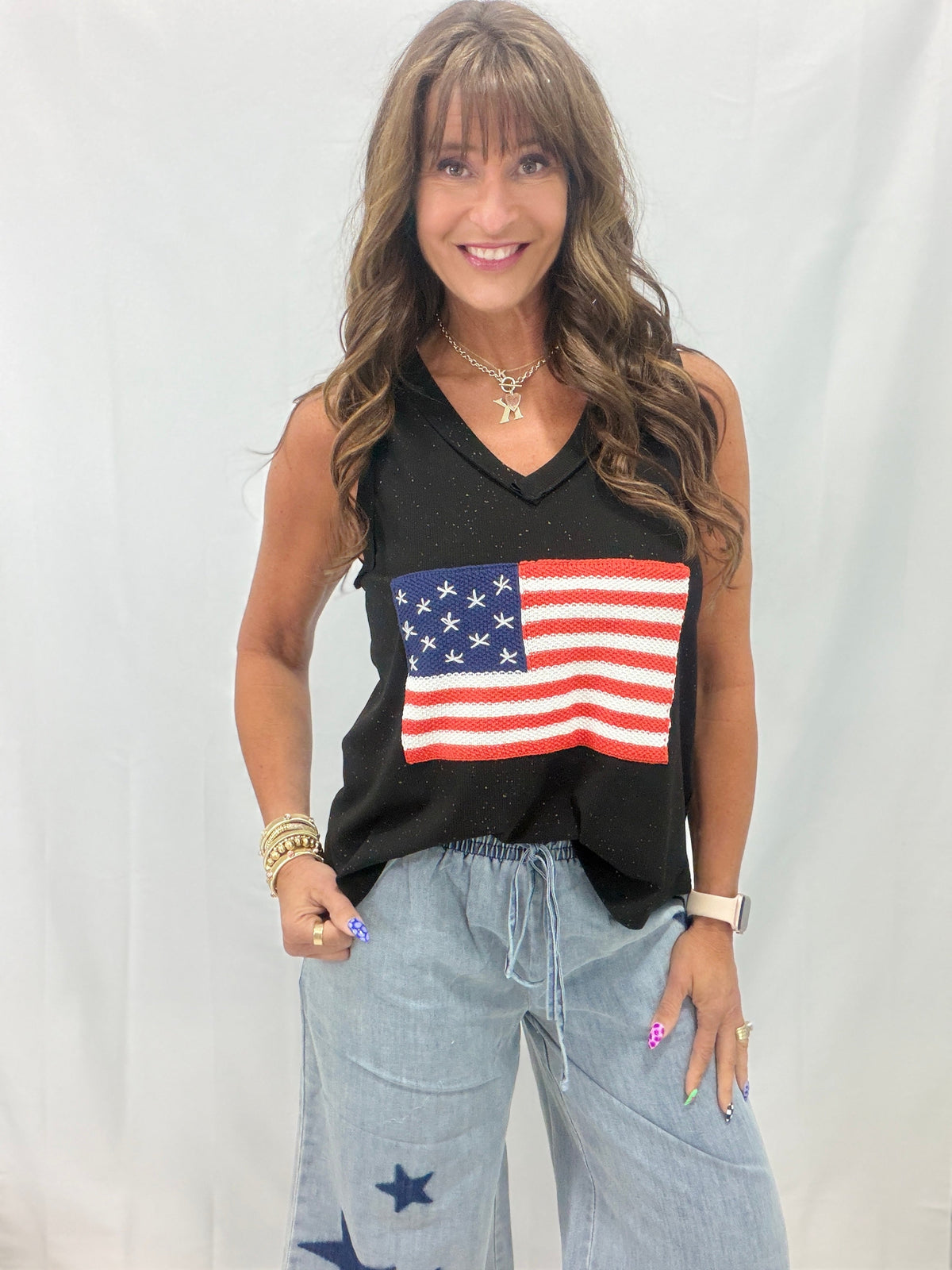 POL A Great Land American Flag Tank In 2 Colors