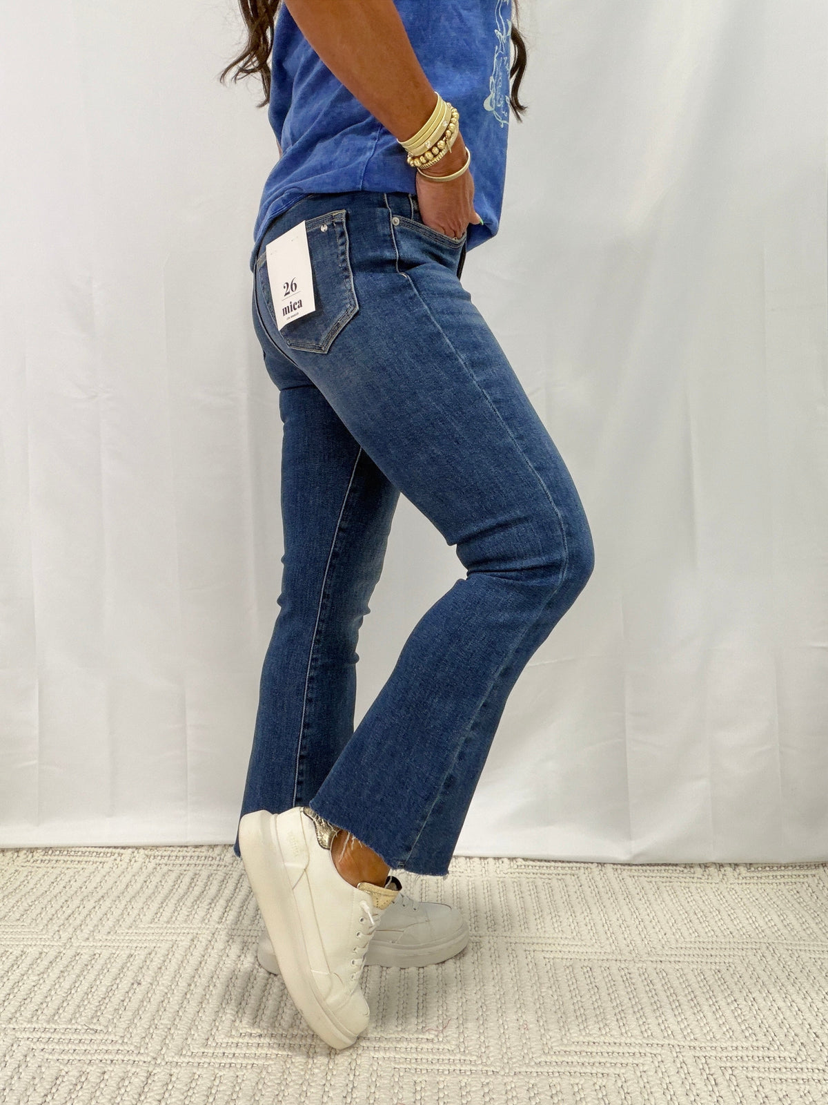 Mica High Rise Bootcut Ankle Jeans 744 In Bluewood