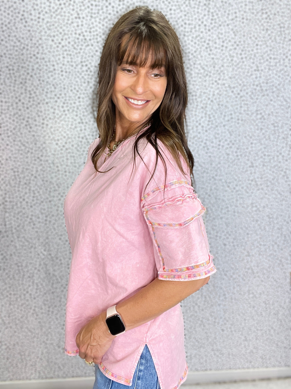 Mineral Washed Rainbow Threads Cargo Pocket Shirt in 2 Colors