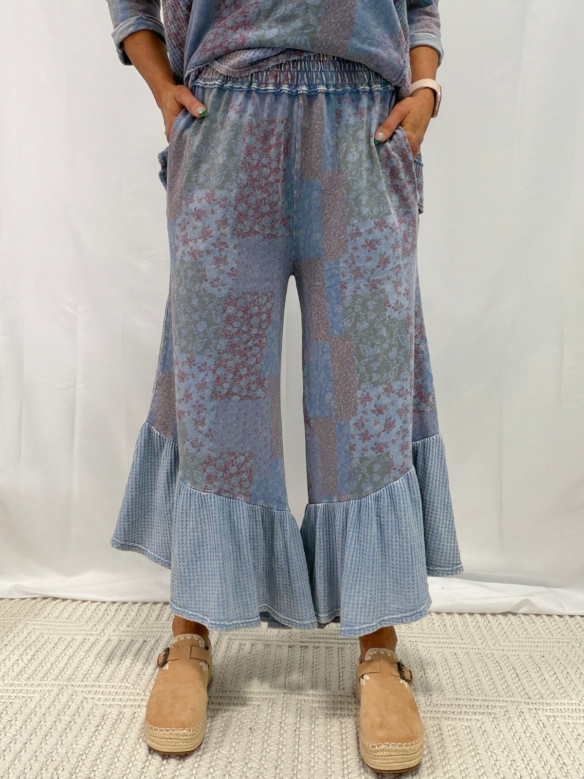 I Run Away Patchwork Print Pants In 3 Colors