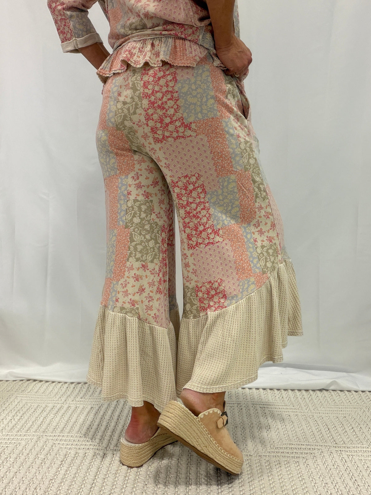 I Run Away Patchwork Print Pants In 3 Colors
