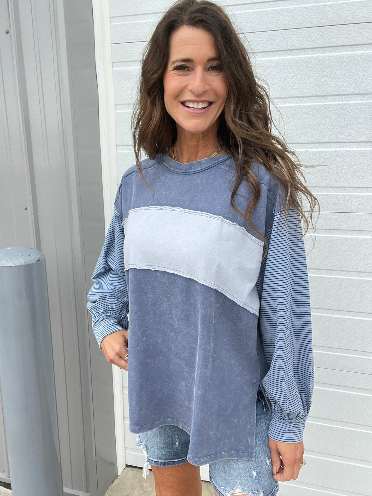 Got A Hunch Color Mix Terry Top In 3 Colors *Final Sale*