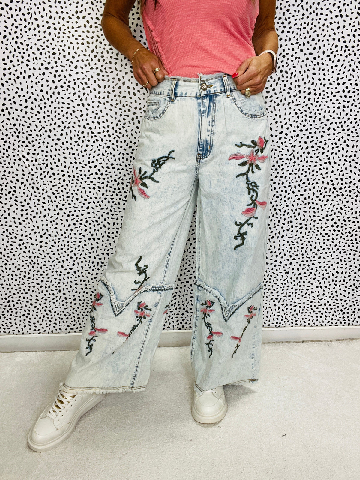 Pol Prairie Bloom Lightweight Chambray Pants *Final Sale*