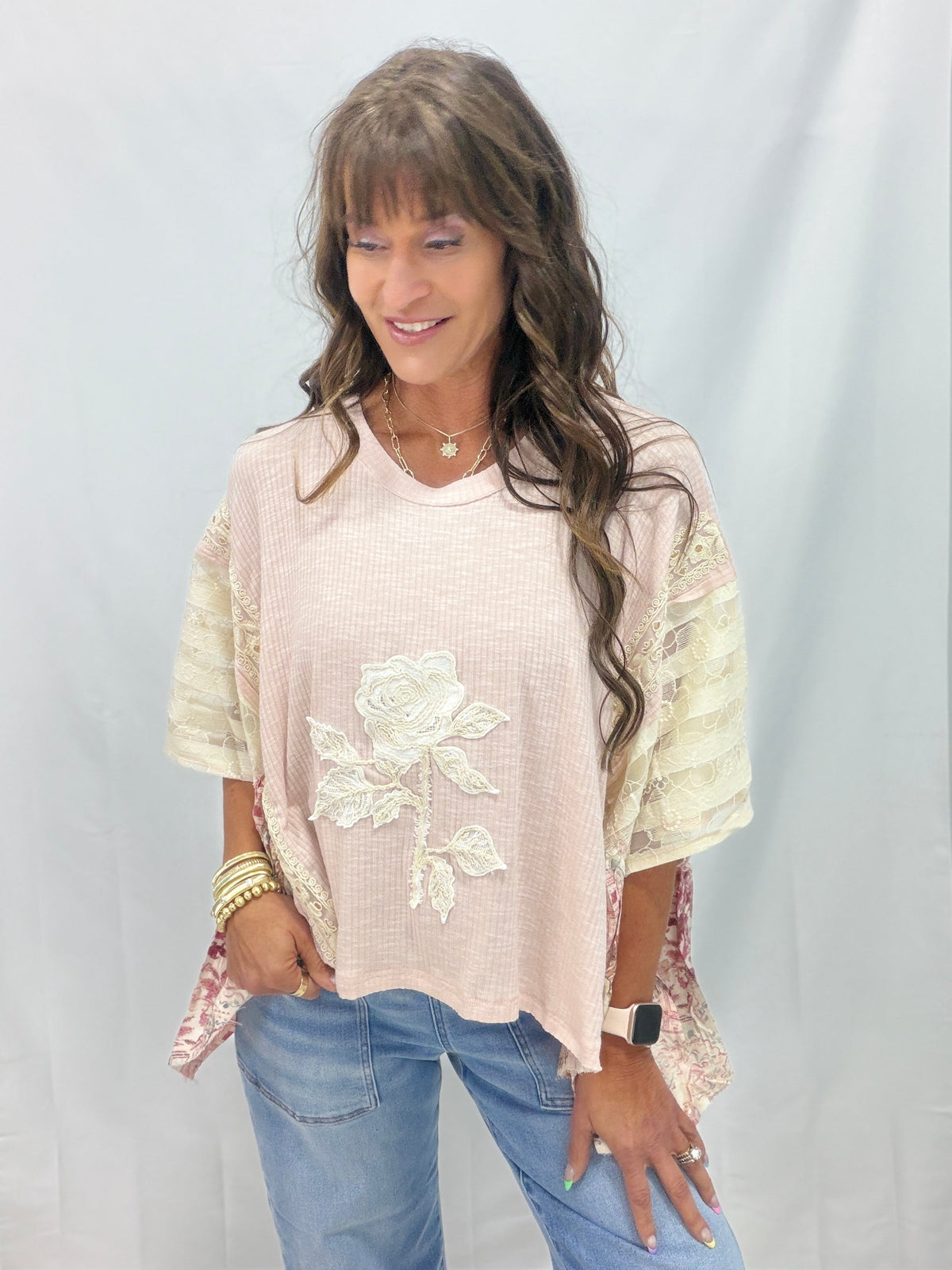 POL Starlit Floral Ribbed Knit Top In 3 Colors