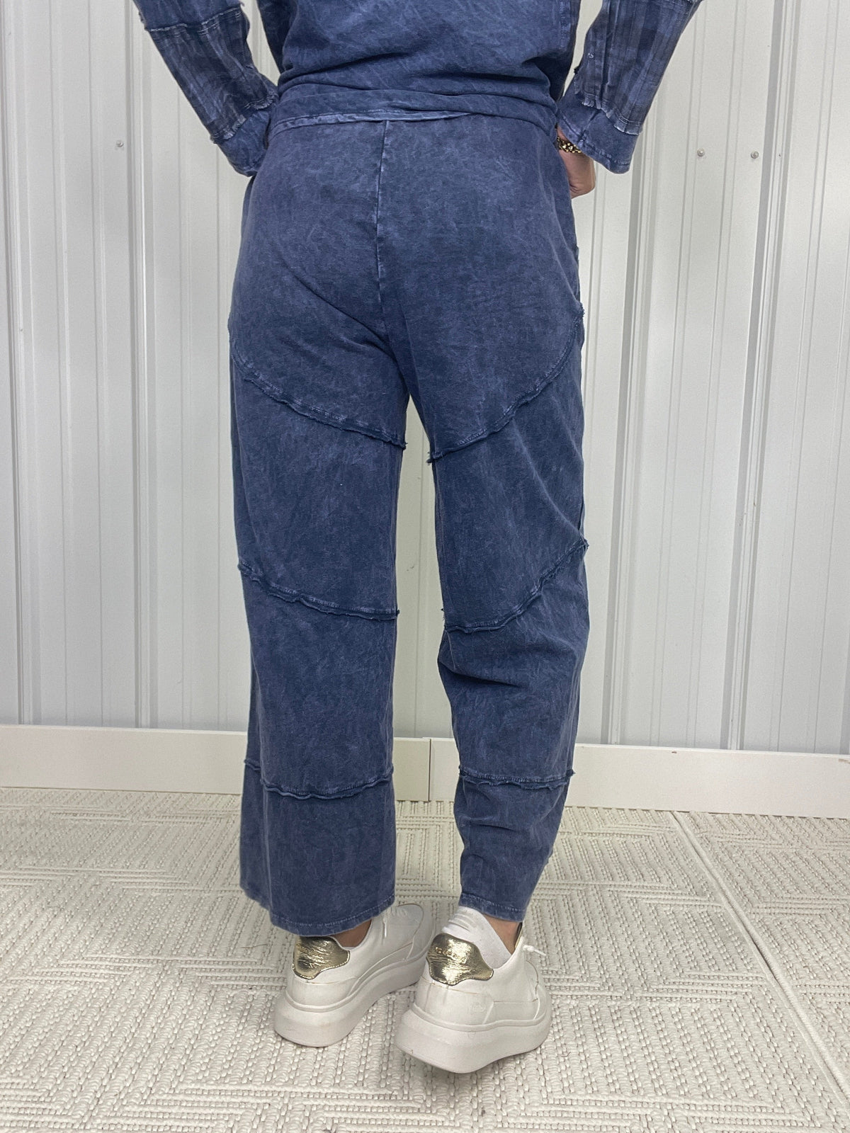 Midnight Agenda Diagonal Hem Wide Leg Pants In 2 Colors