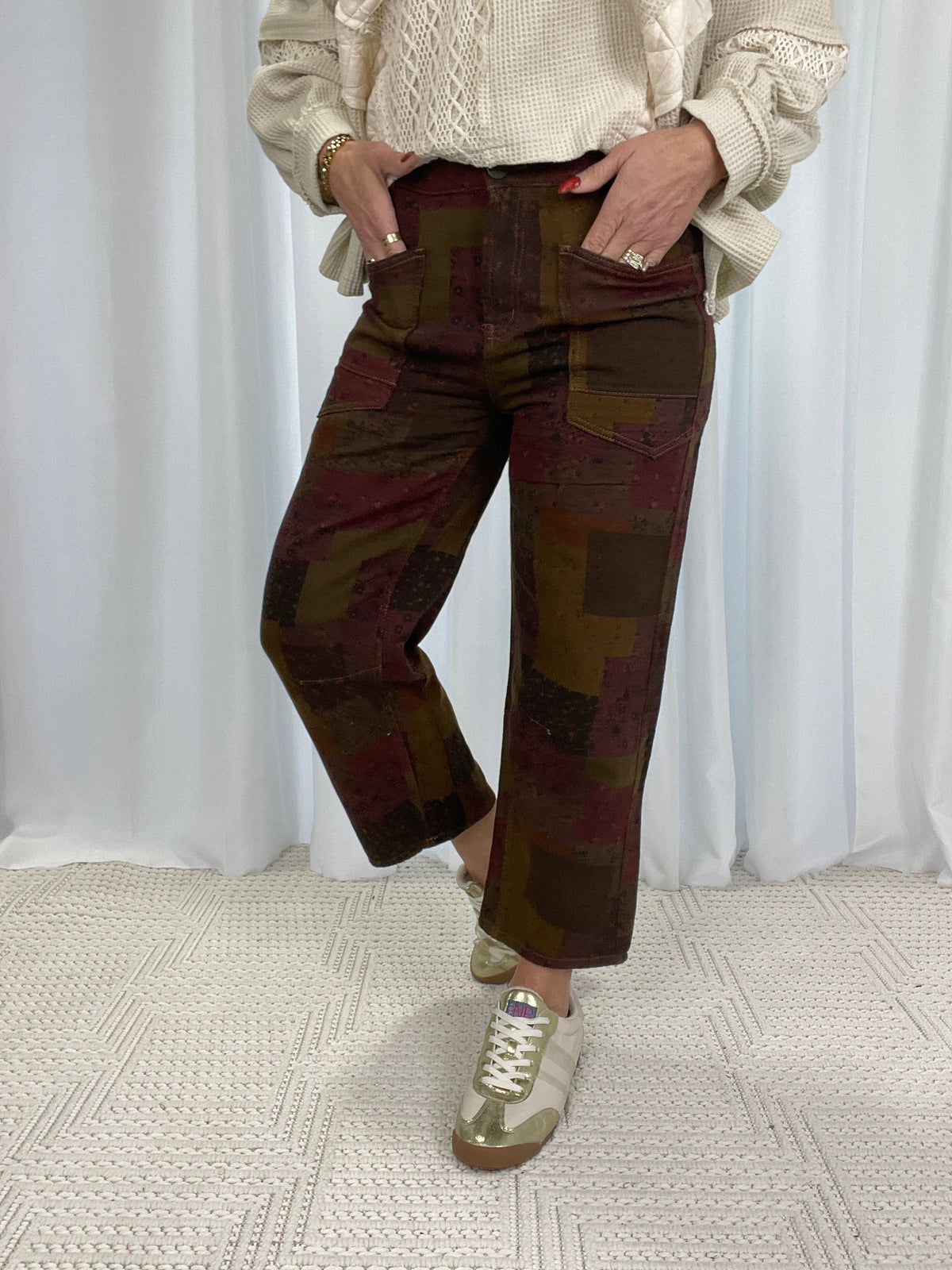 The Year It's Been Patch Printed Pants In Olive