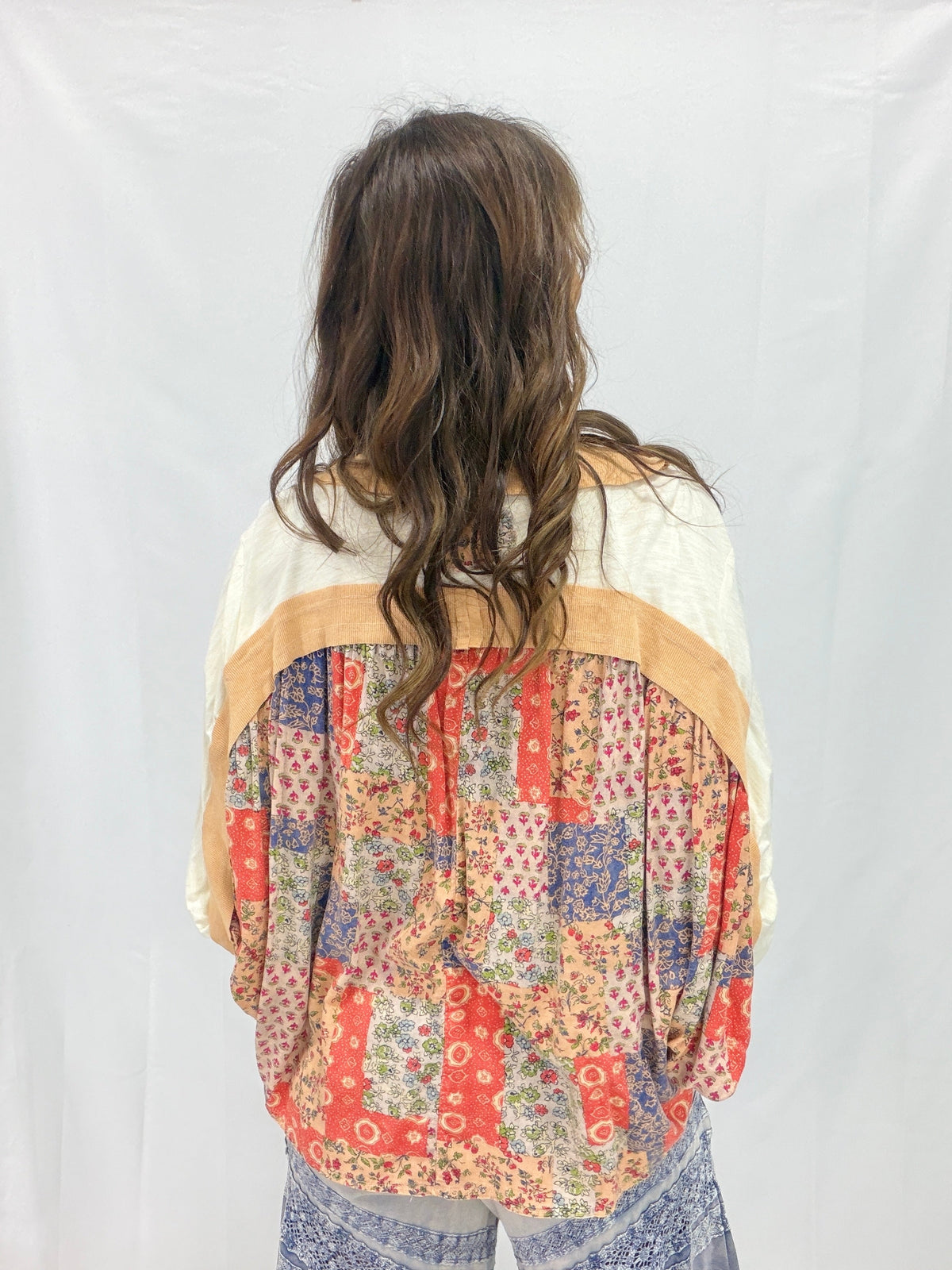 Oli & Hali Late One Night Crossed Patchwork Top In 2 Colors
