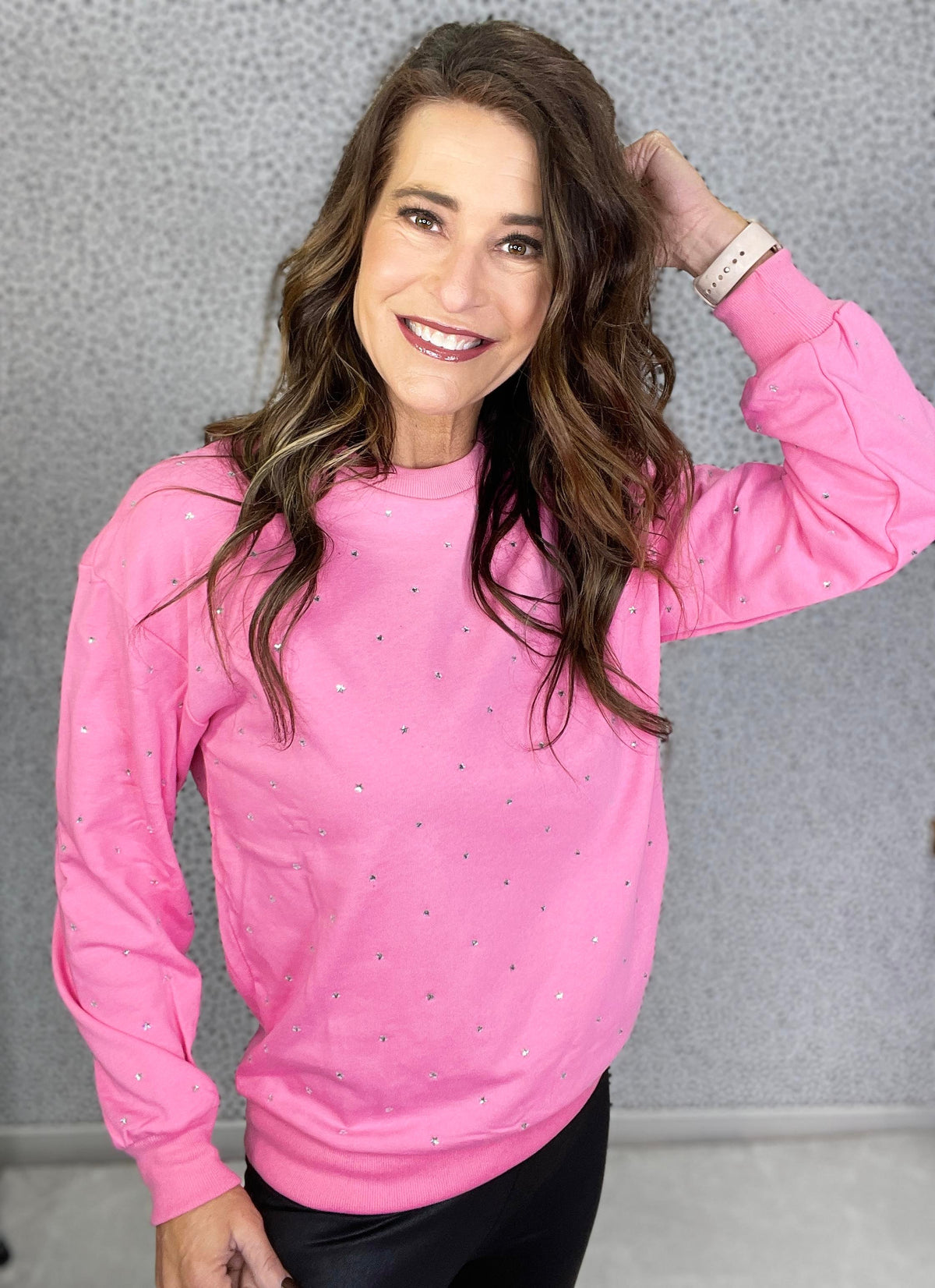 Cosmic Dreams Rhinestone Detail Sweatshirt In 2 Colors