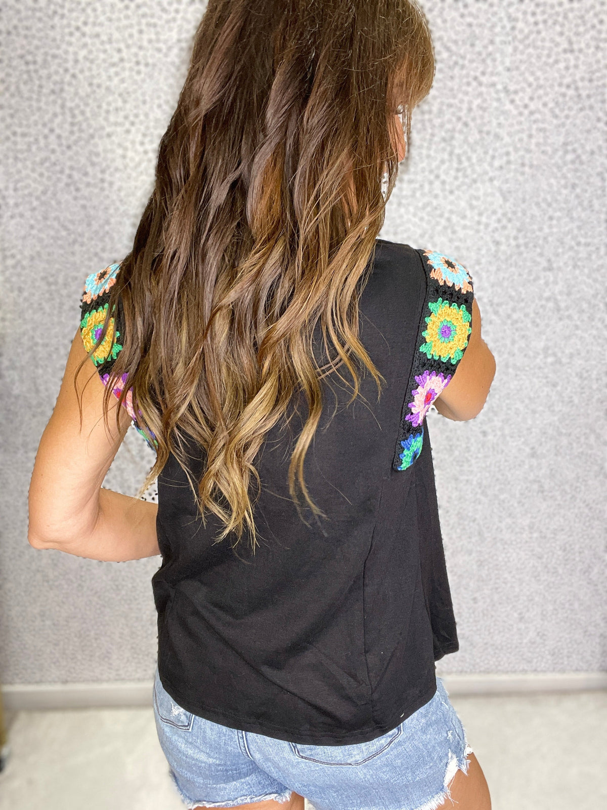 Gracie P Midnight Bloom Crochet Tank *Final Sale*