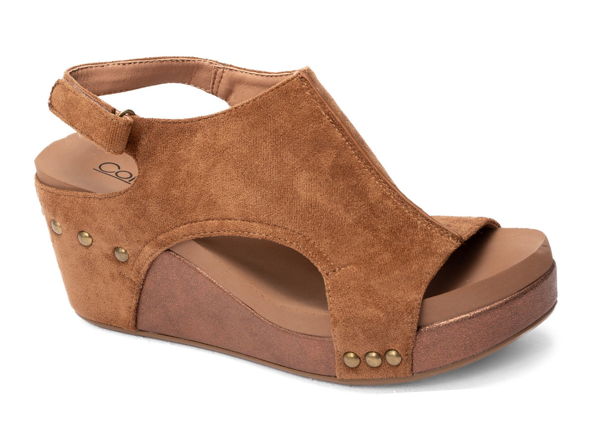 Corkys Carley Sandal In Tobacco Faux Suede *Final Sale*