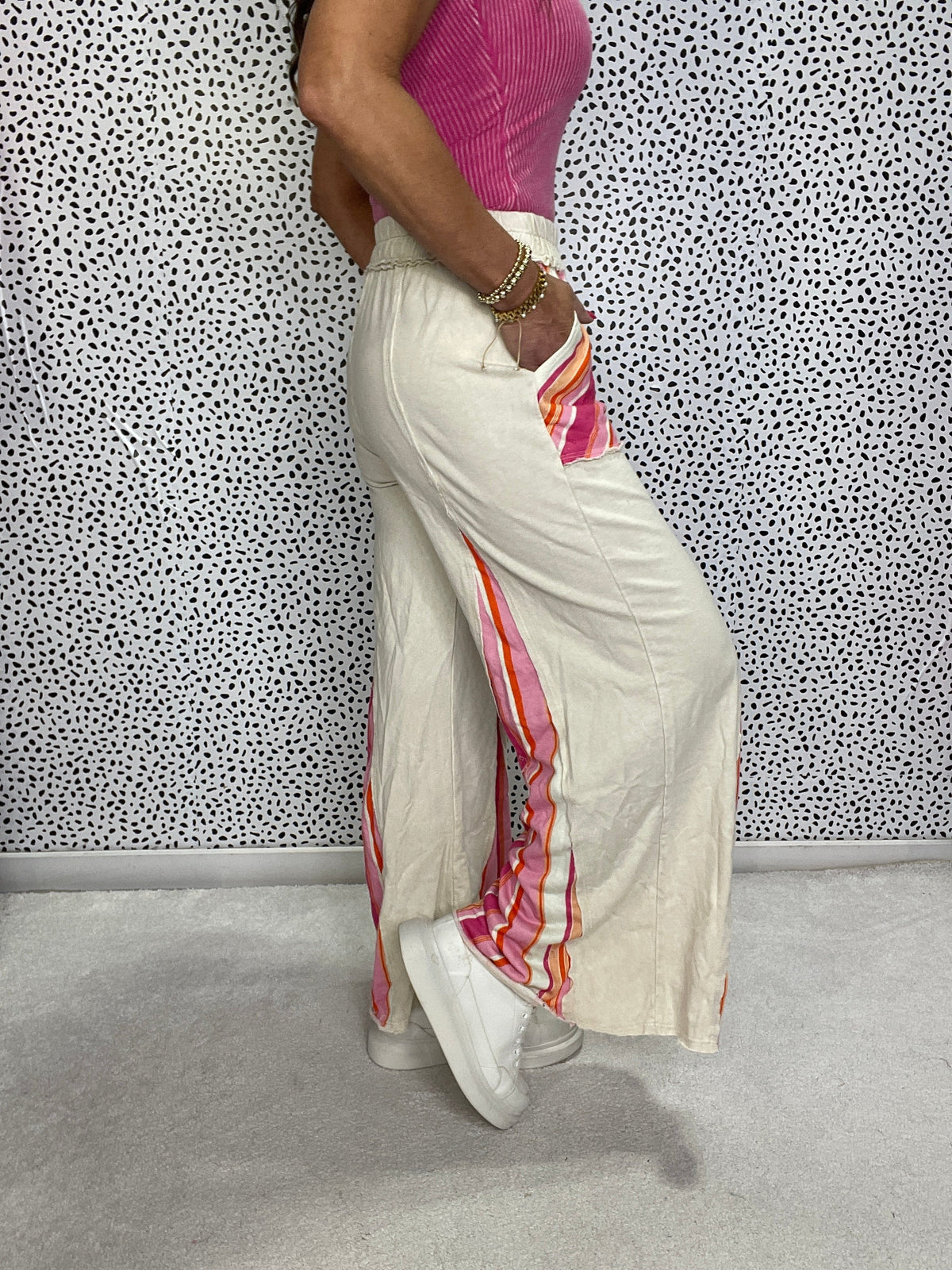 Take A Walk With Me Stripe Detail Flare Pants In 3 Colors *Final Sale*