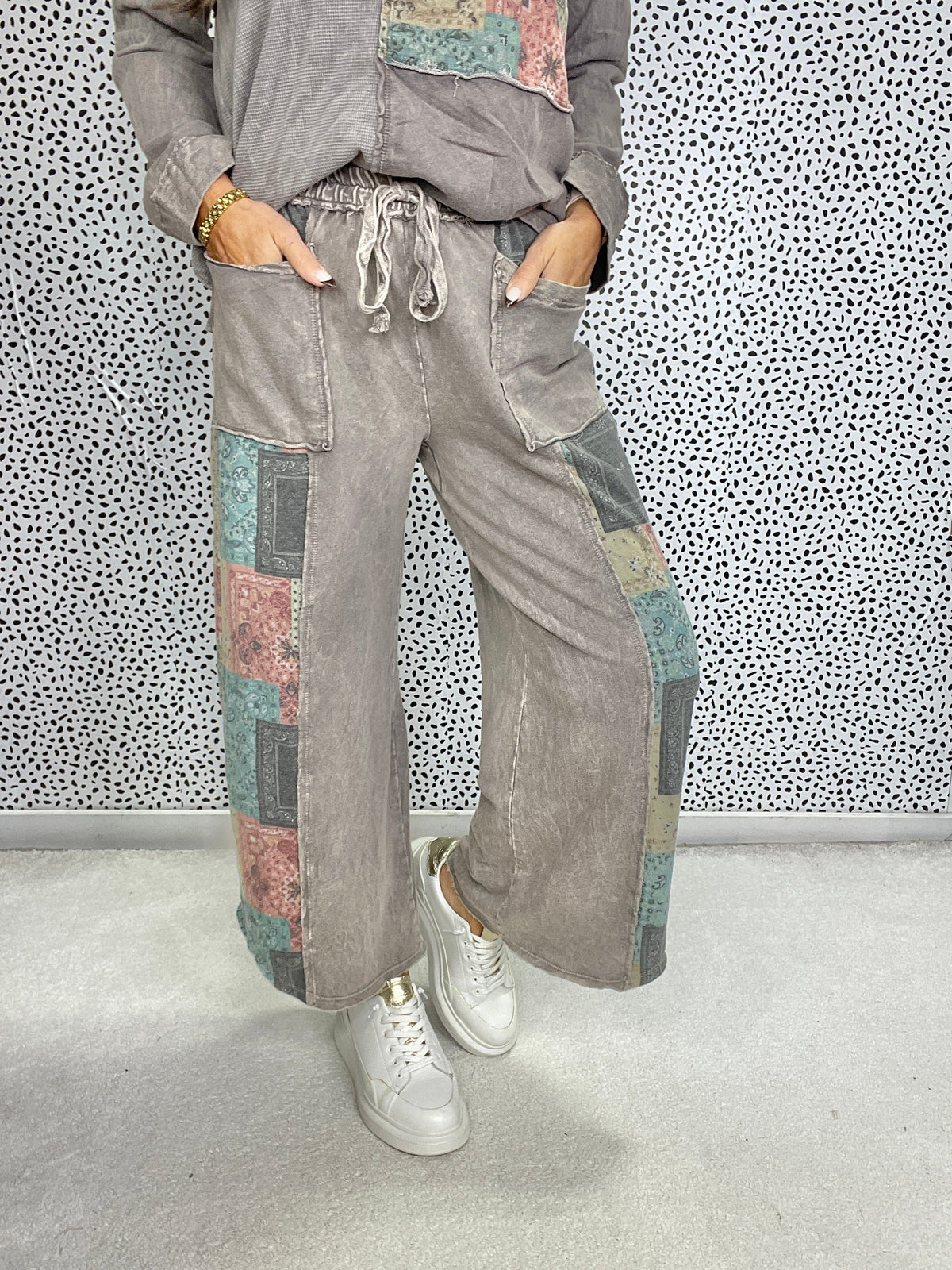 Revival Patchwork Crop Pants In 3 Colors