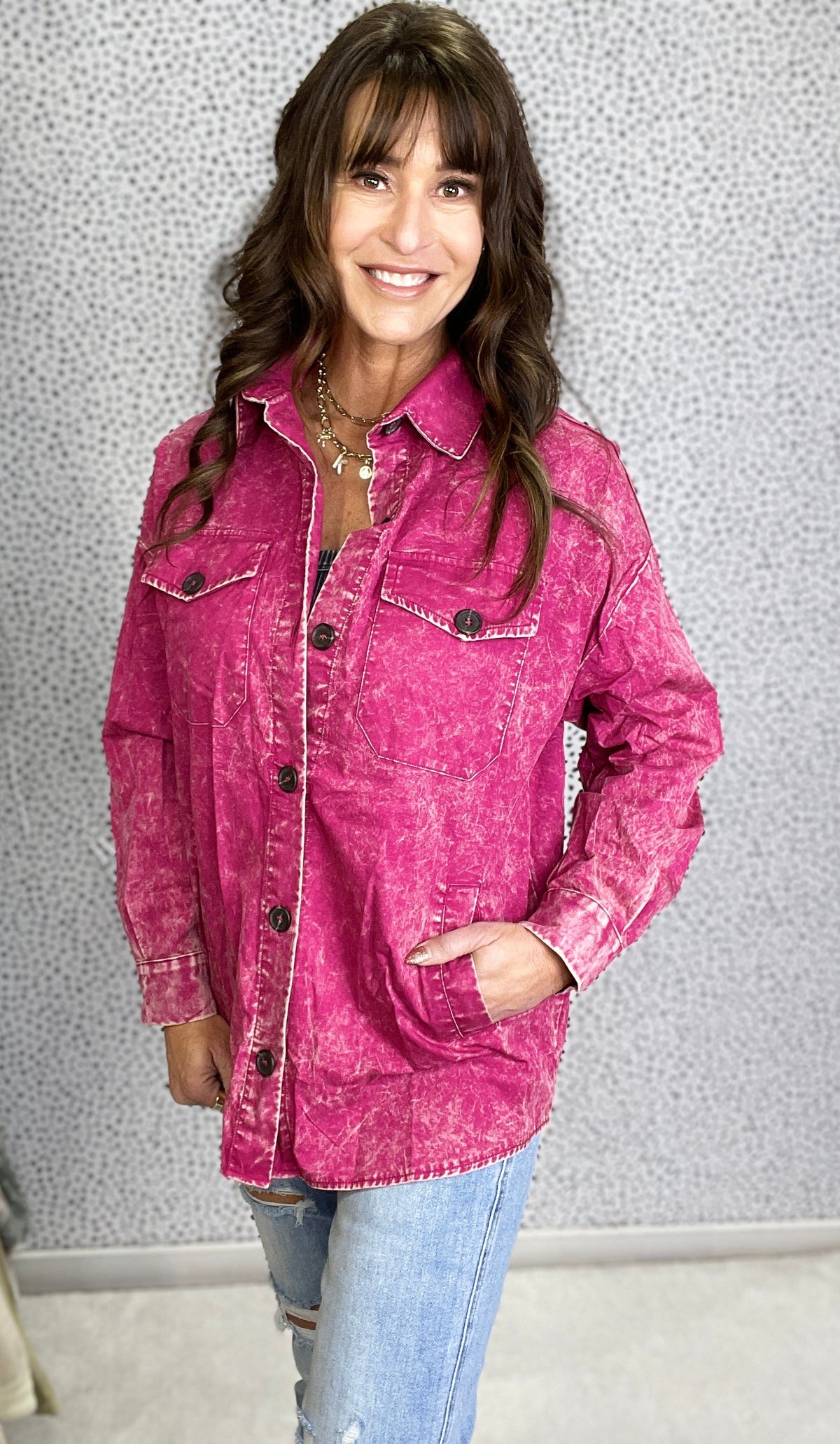 Ice Washed Oversized Shirt In 8 Colors *Final Sale*