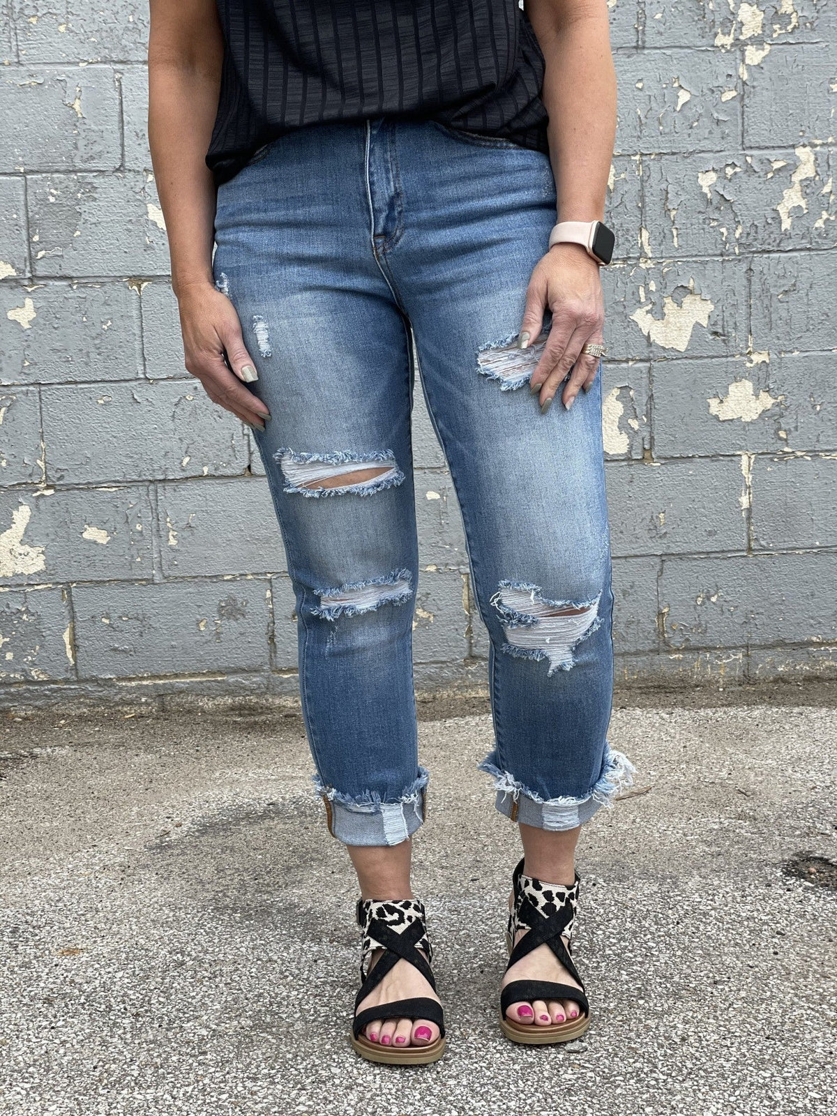 Risen Lizi Distressed Straight Leg Jeans 260 *Final Sale*