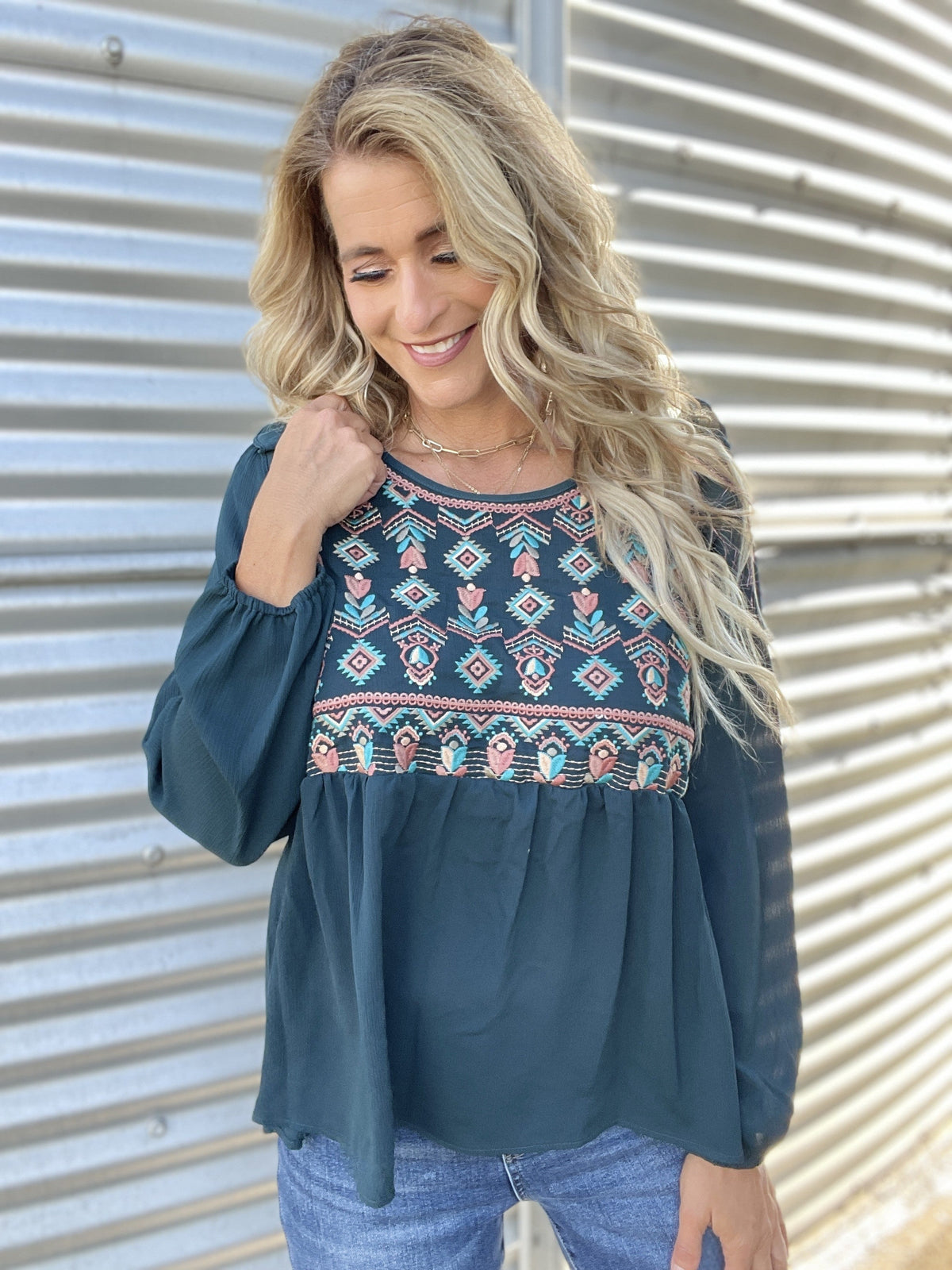 Savvy Classy Embroidered Top *Final Sale*
