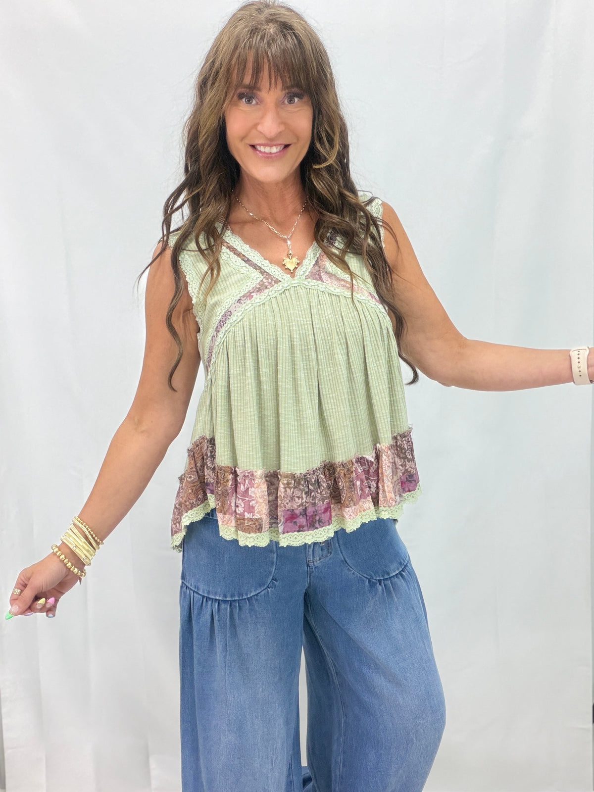 POL Bright Blooms Sleeveless Top In 2 Colors